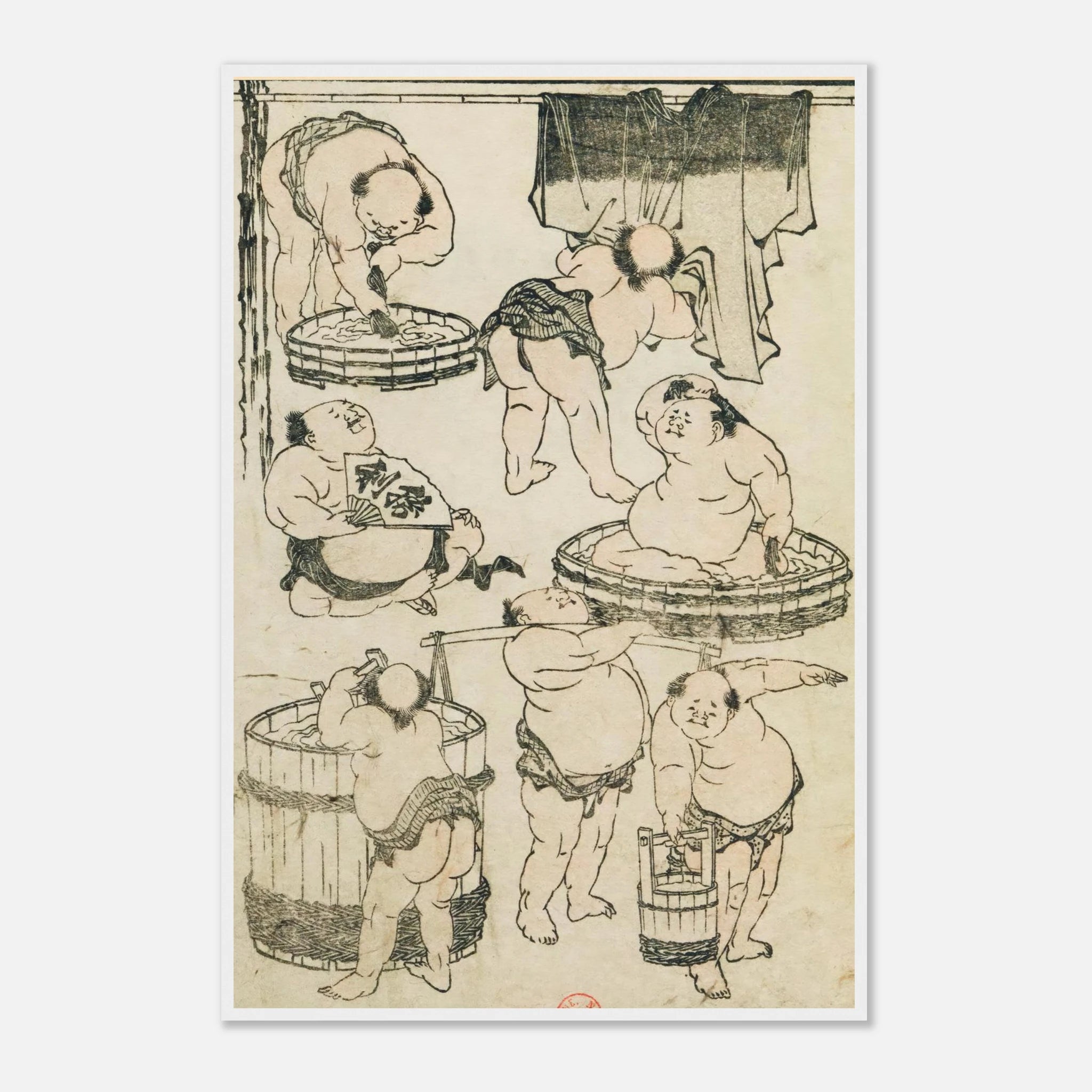 Workers (Hokusai Manga) - Art Print Detail 18