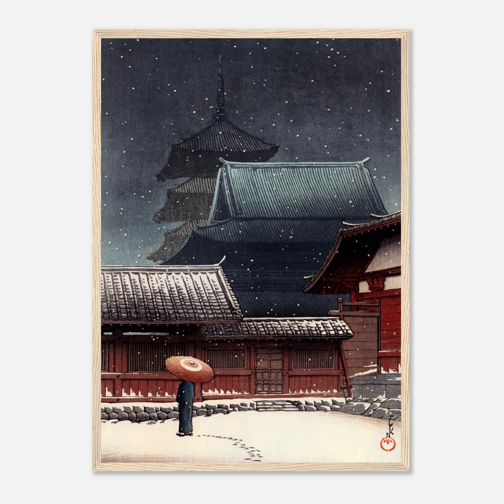 Tenno-ji Temple in Osaka - Art Print Detail 5