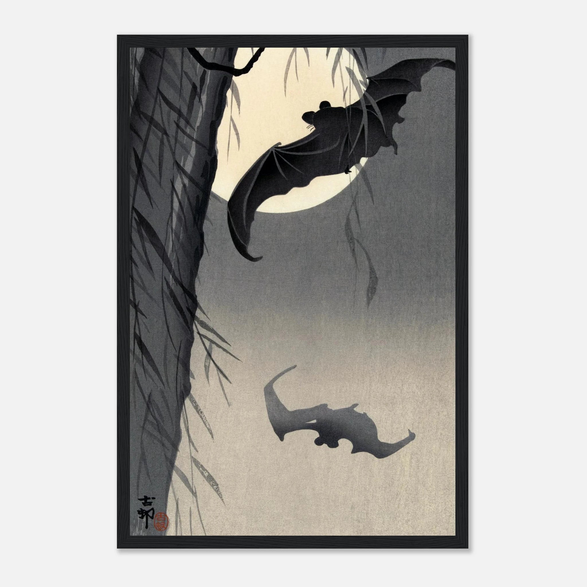 Two Bats at Full Moon - Art Print Detail 13