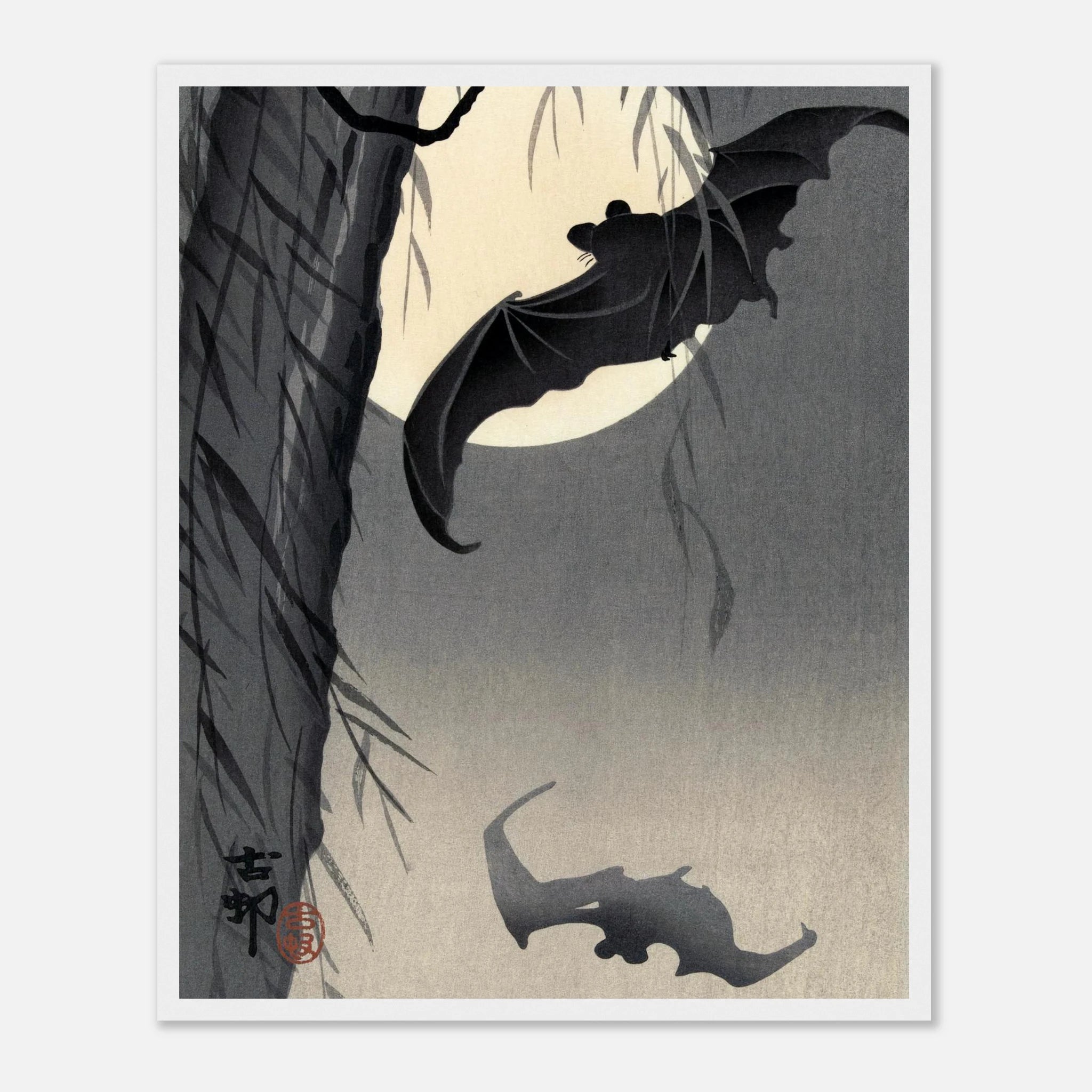 Two Bats at Full Moon - Art Print Detail 18