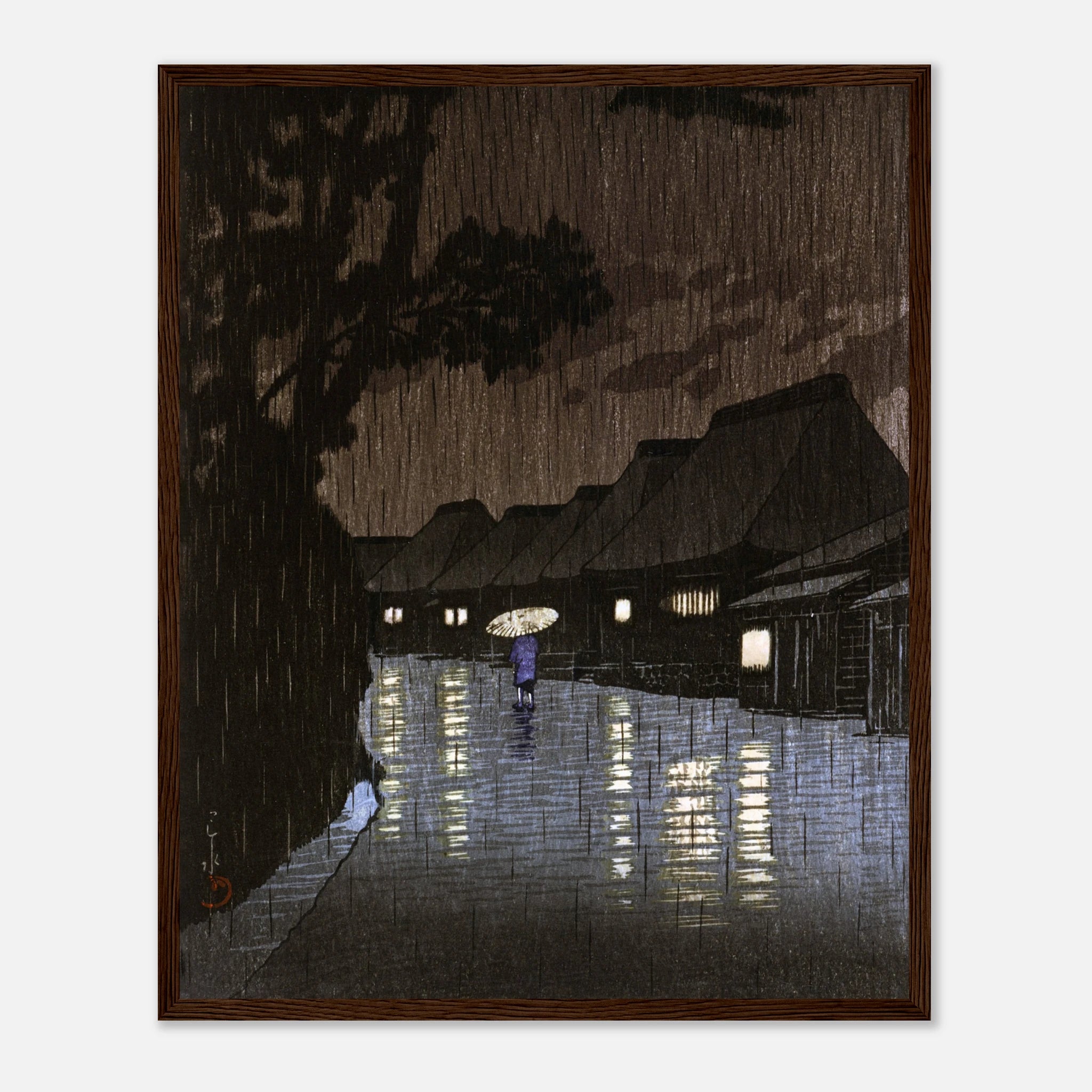 Rain at Maekawa in Sagami Province - Art Print Detail 15