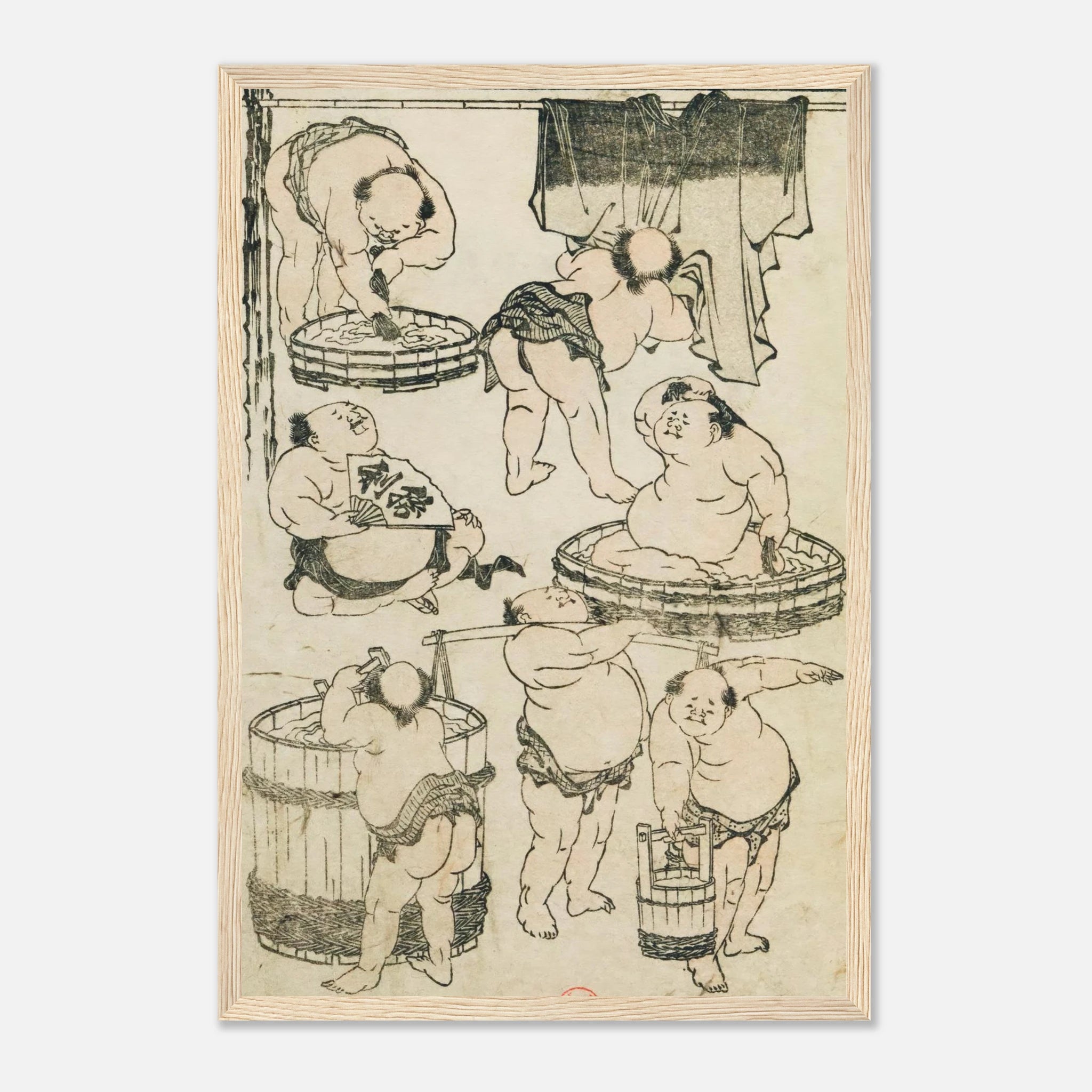 Workers (Hokusai Manga) - Art Print Detail 14