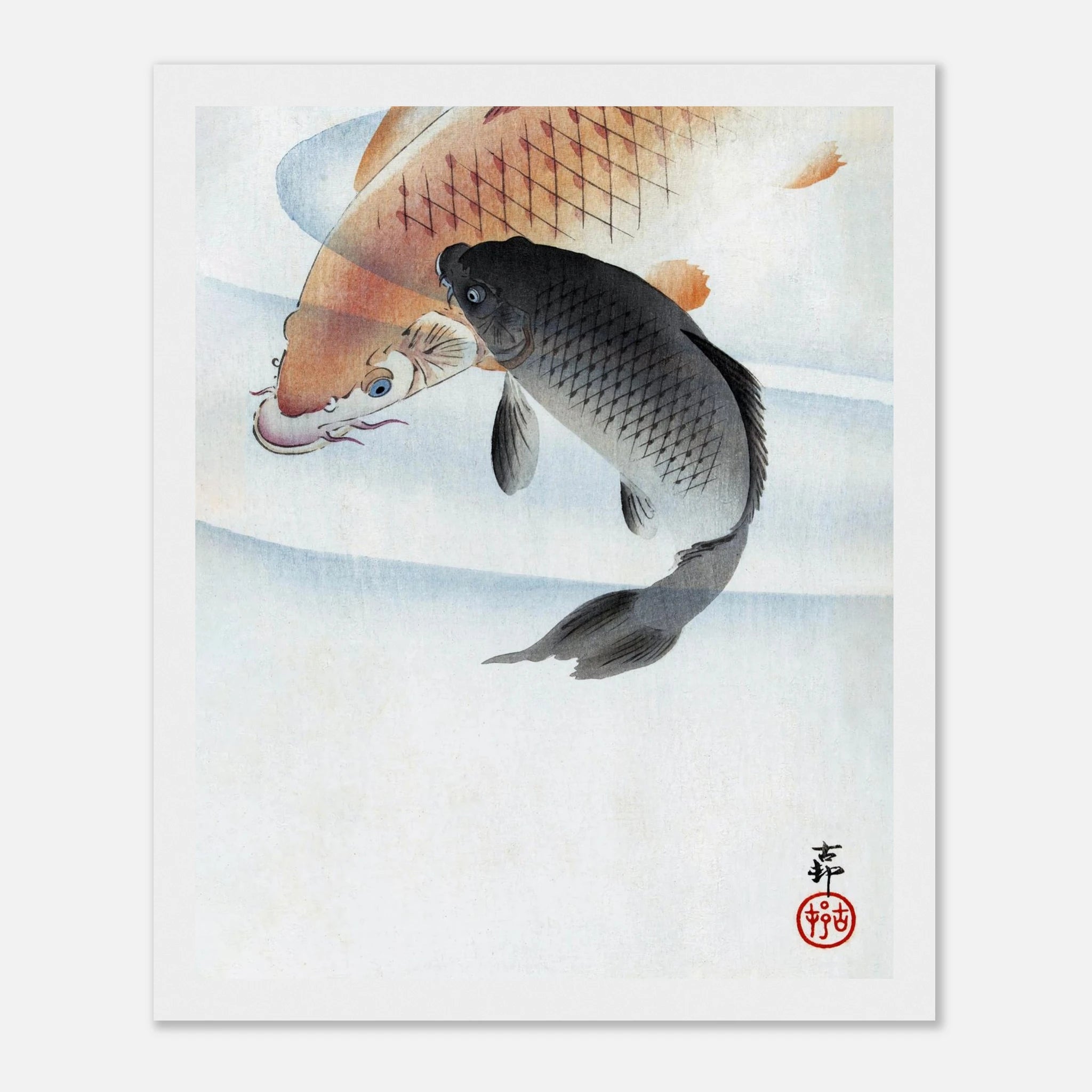 Two Koi Carps - Japanese Art Print