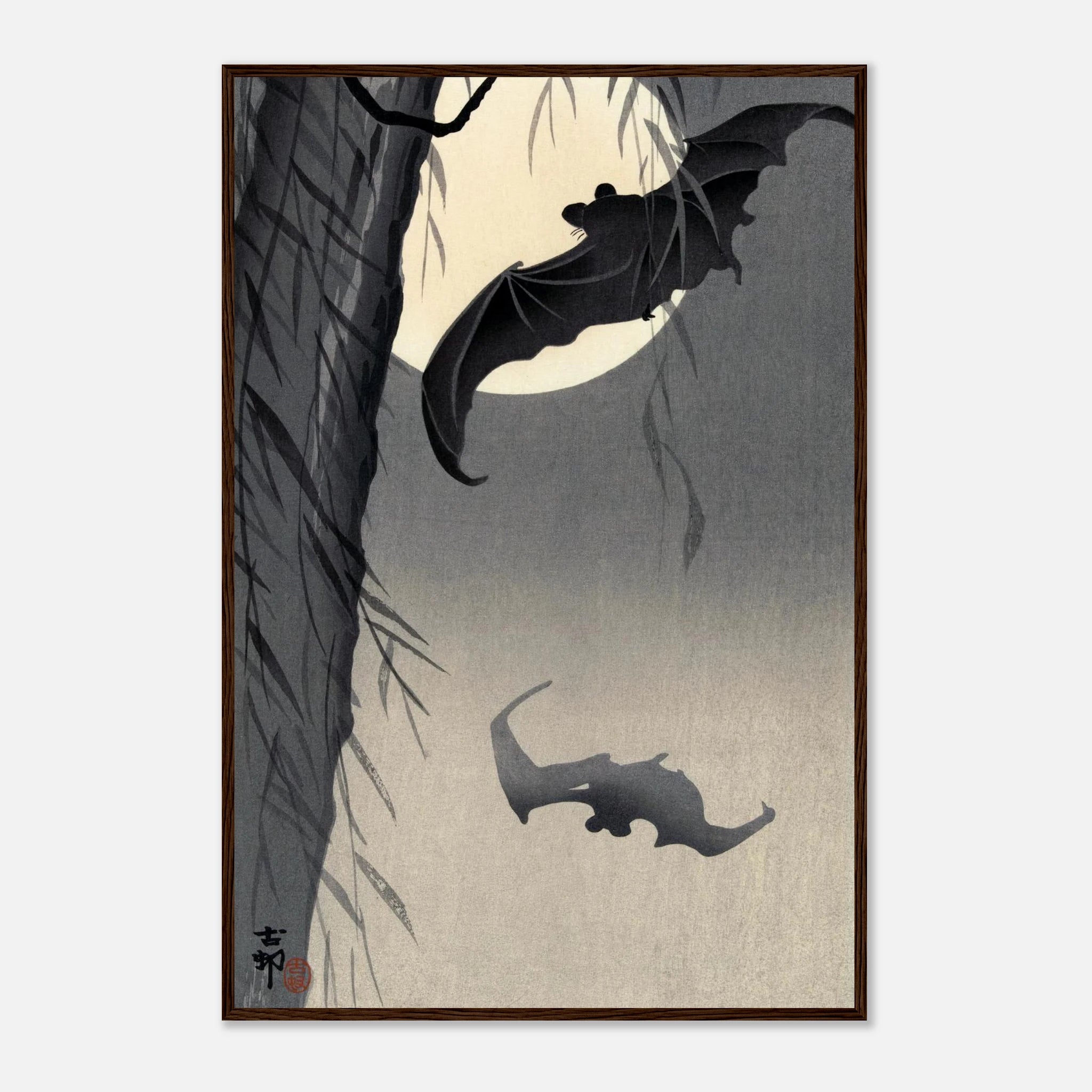 Two Bats at Full Moon - Art Print Detail 16