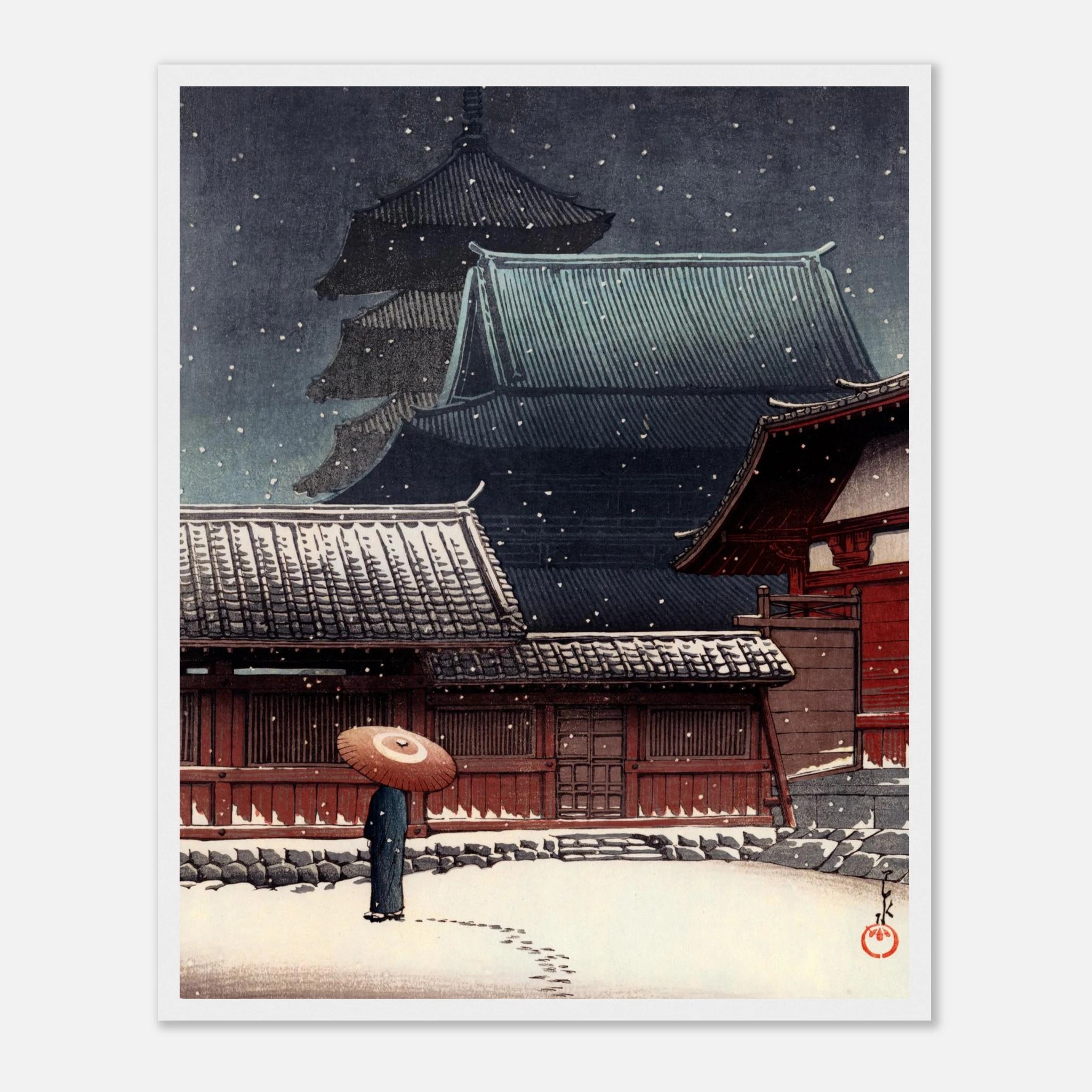 Tenno-ji Temple in Osaka - Art Print Detail 7