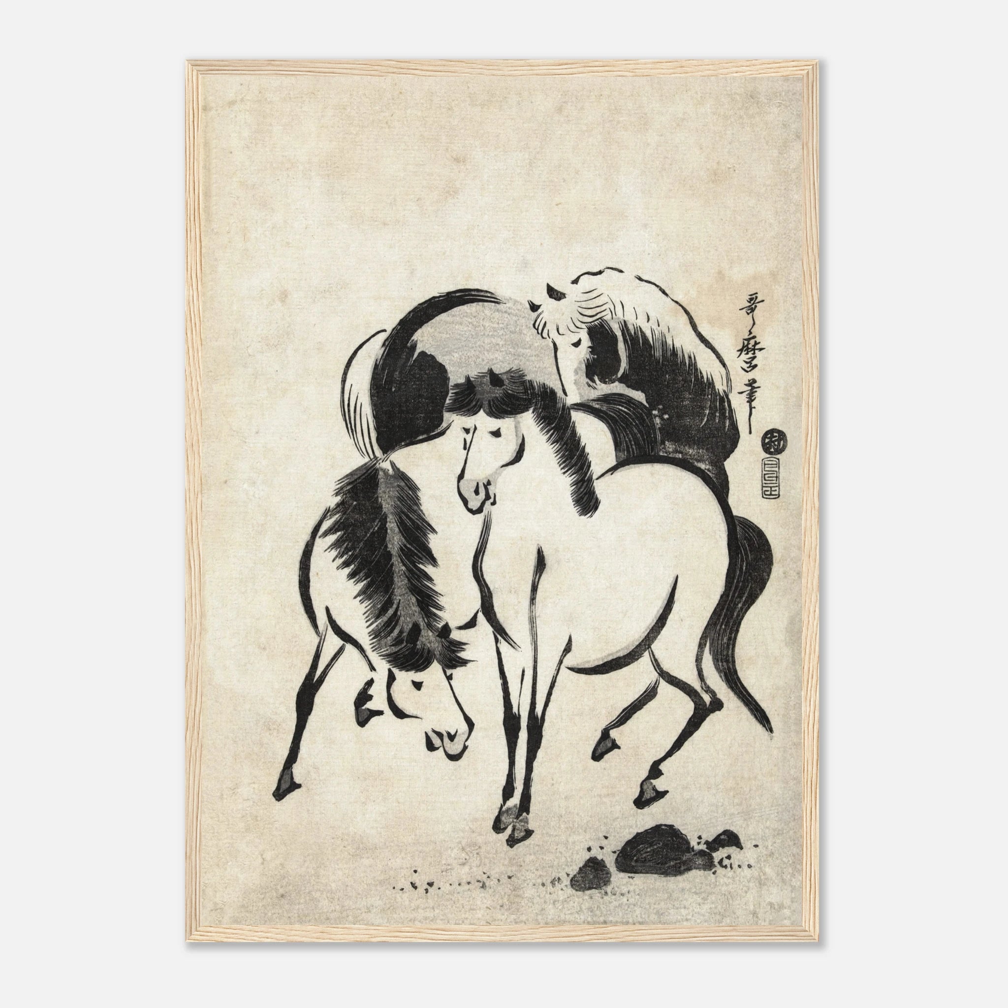 Three Horses - Art Print Detail 15