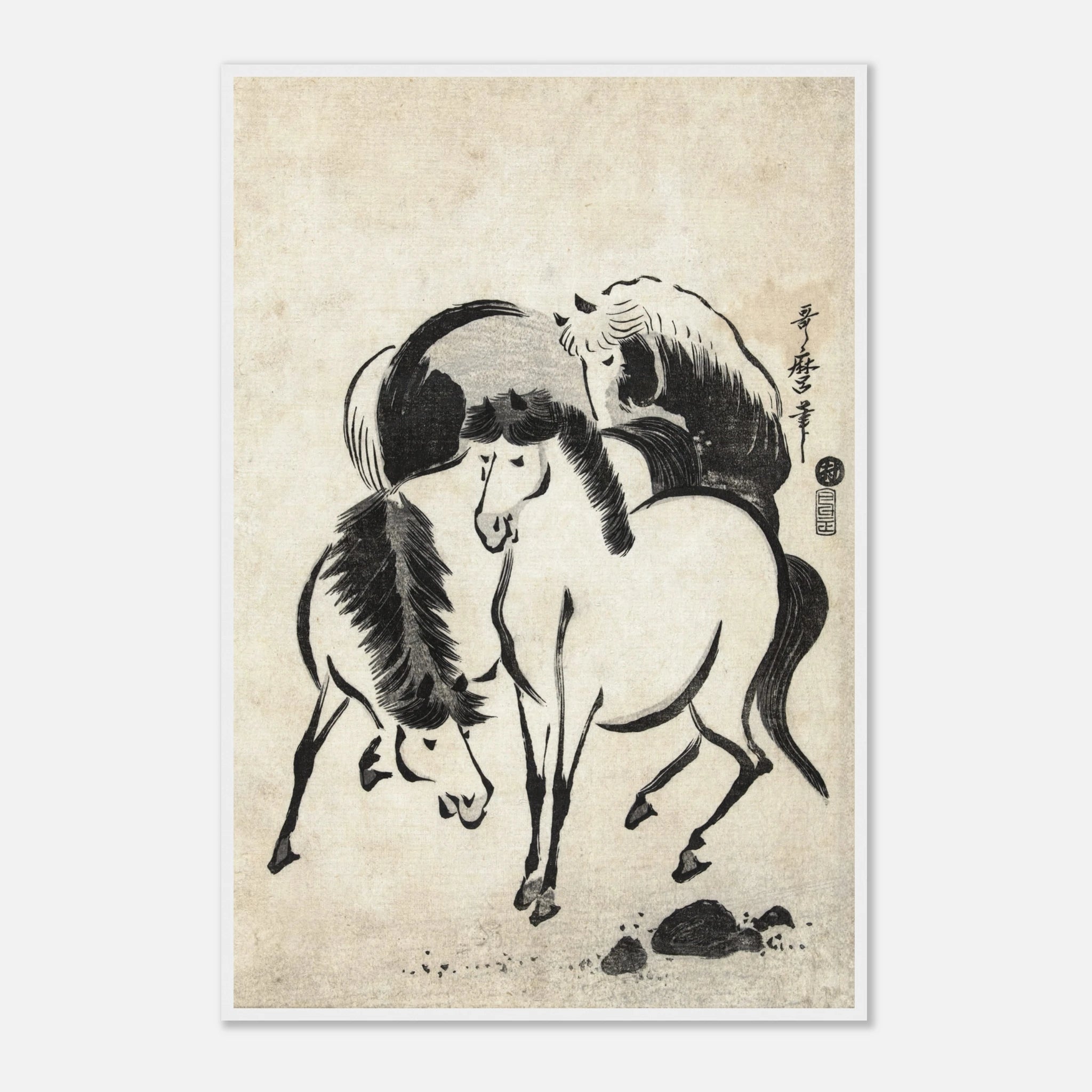 Three Horses - Art Print Detail 2