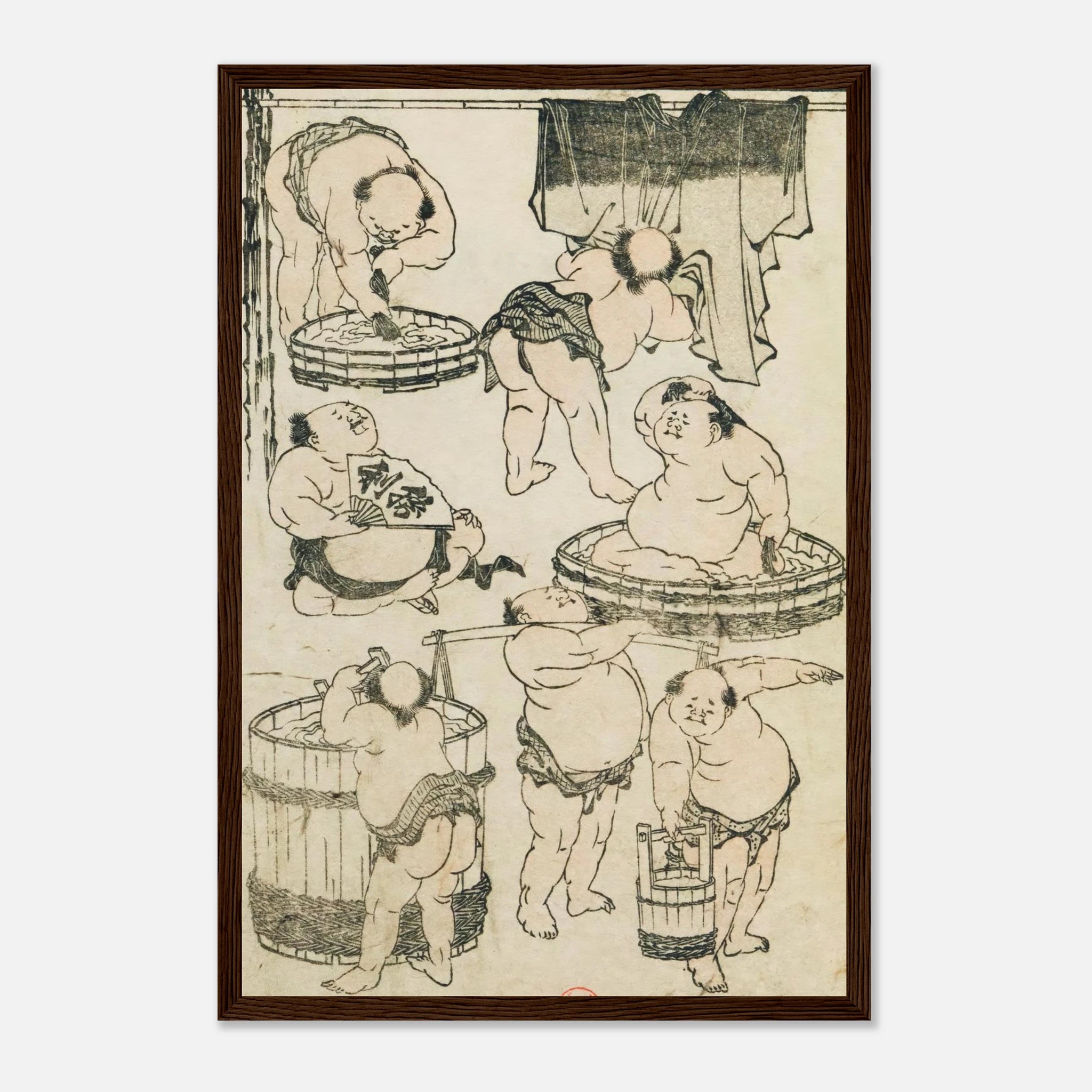 Workers (Hokusai Manga) - Art Print Detail 17