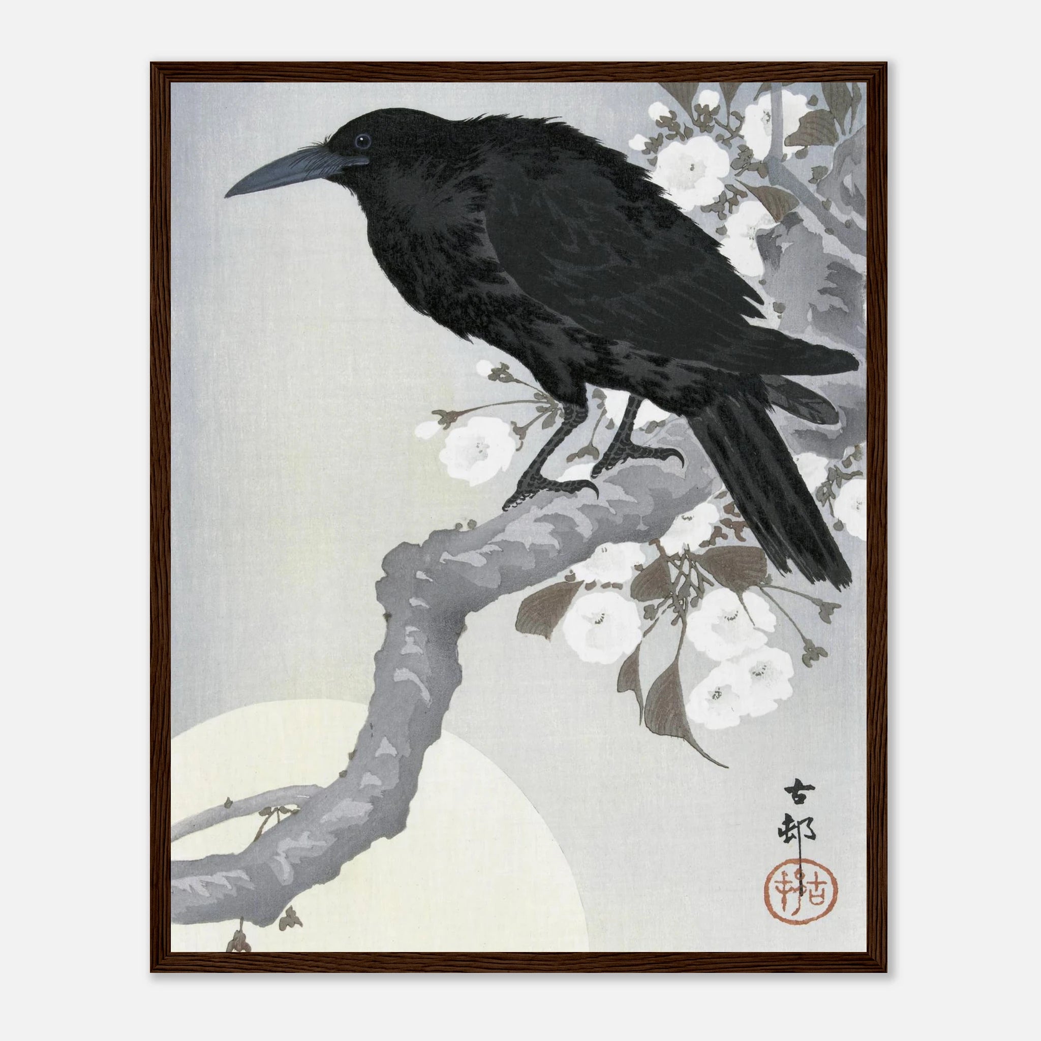 Crow at Full Moon - Art Print Detail 11