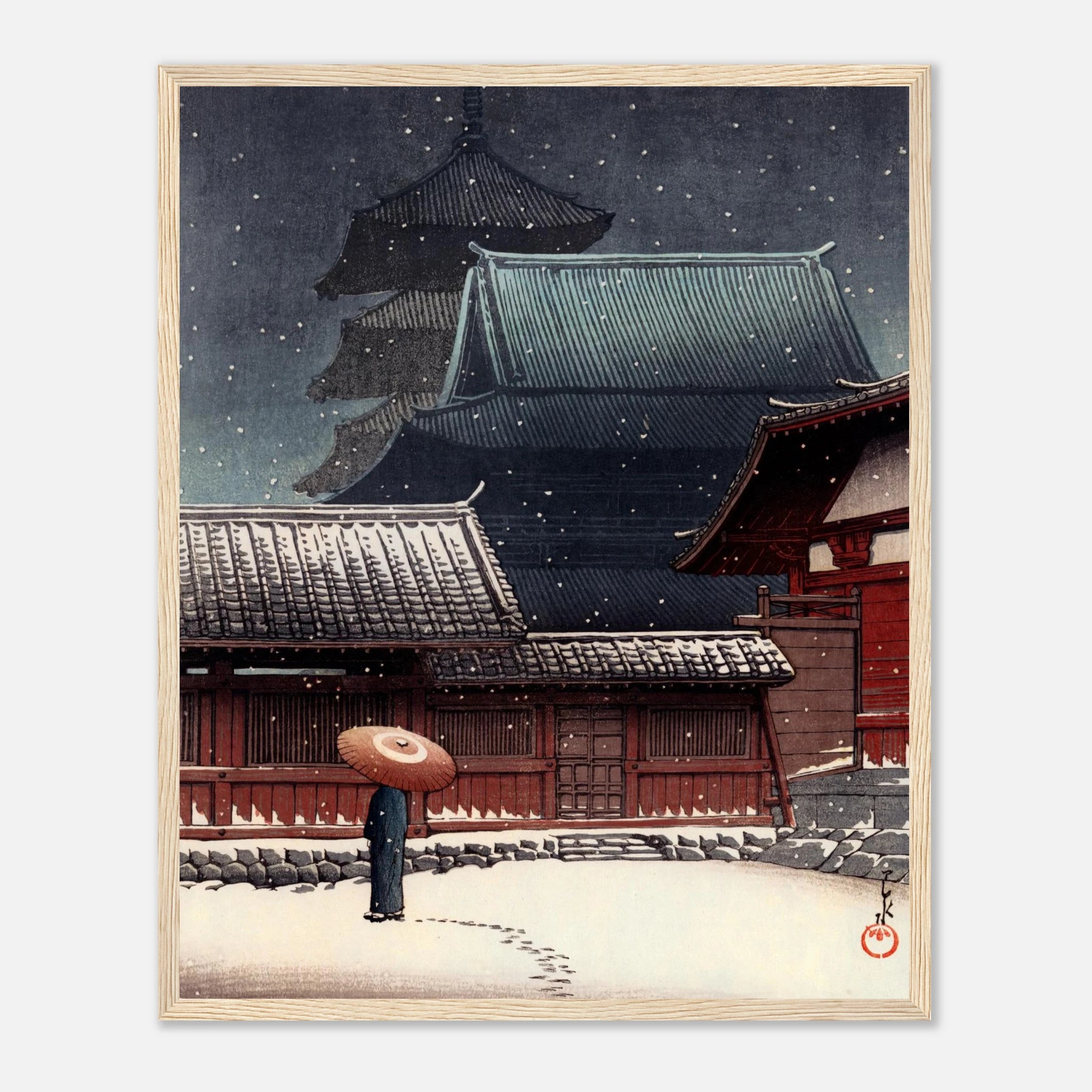 Tenno-ji Temple in Osaka - Art Print Detail 2