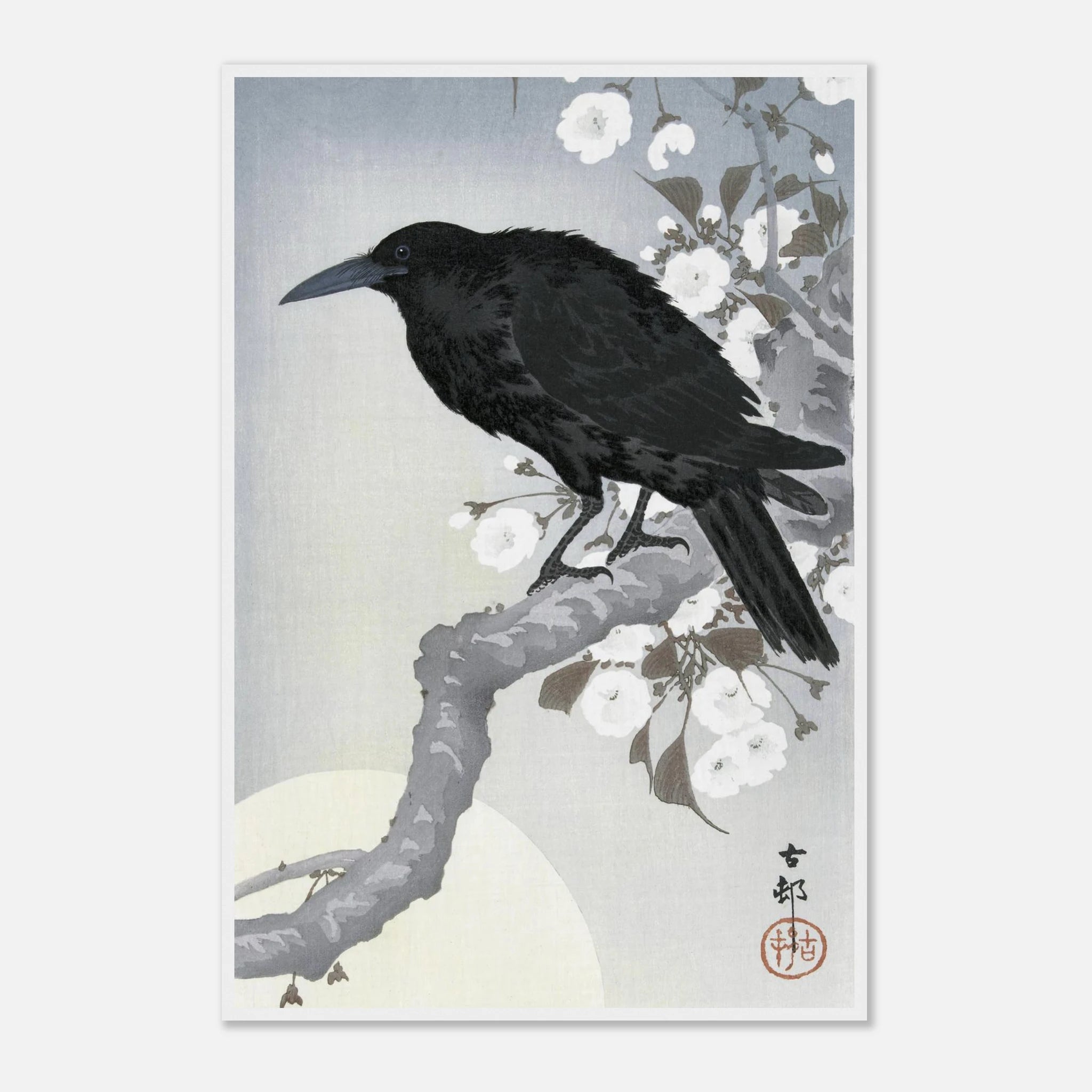 Crow at Full Moon - Art Print Detail 12