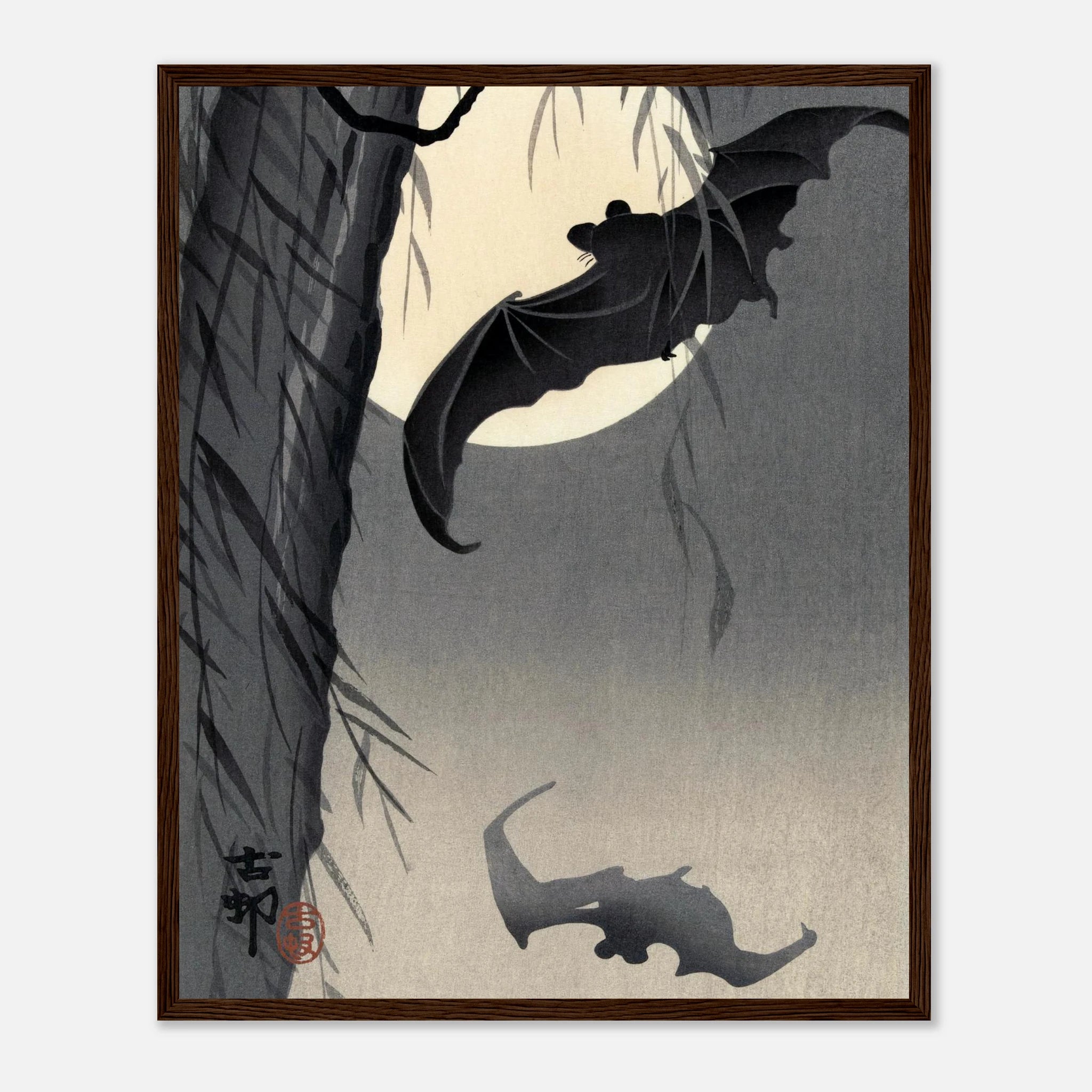 Two Bats at Full Moon - Art Print Detail 11