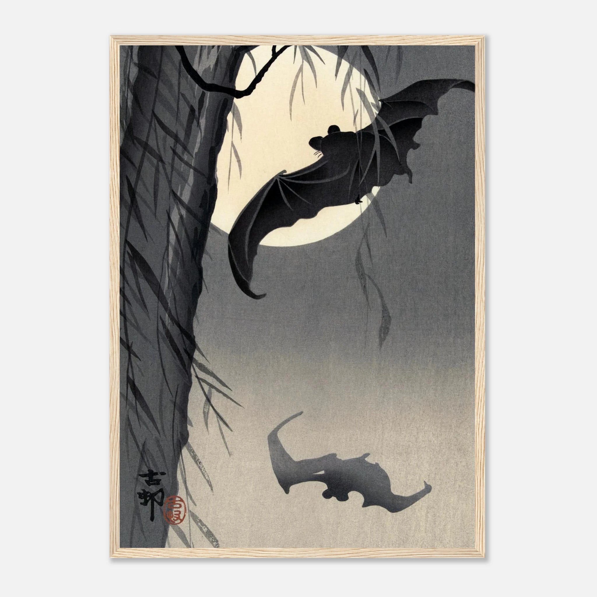 Two Bats at Full Moon - Art Print Detail 19