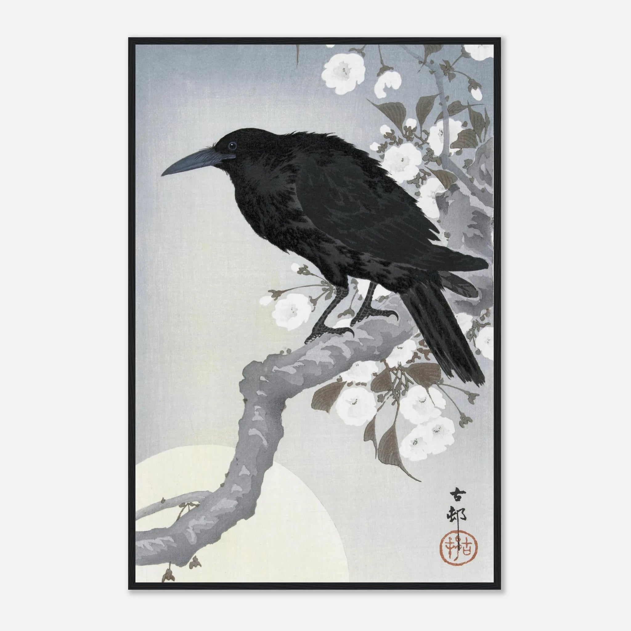 Crow at Full Moon - Art Print Detail 9