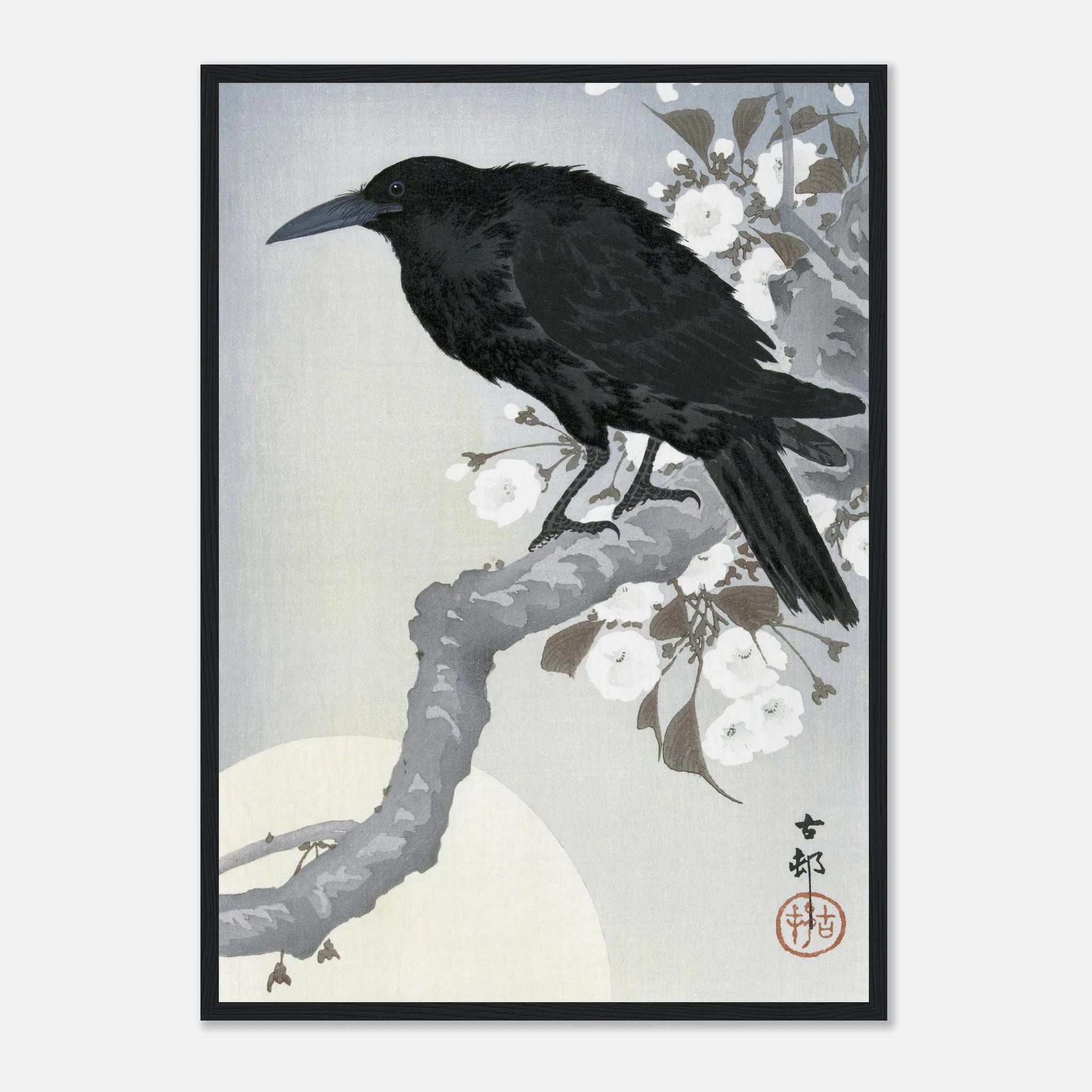 Crow at Full Moon - Art Print Detail 6