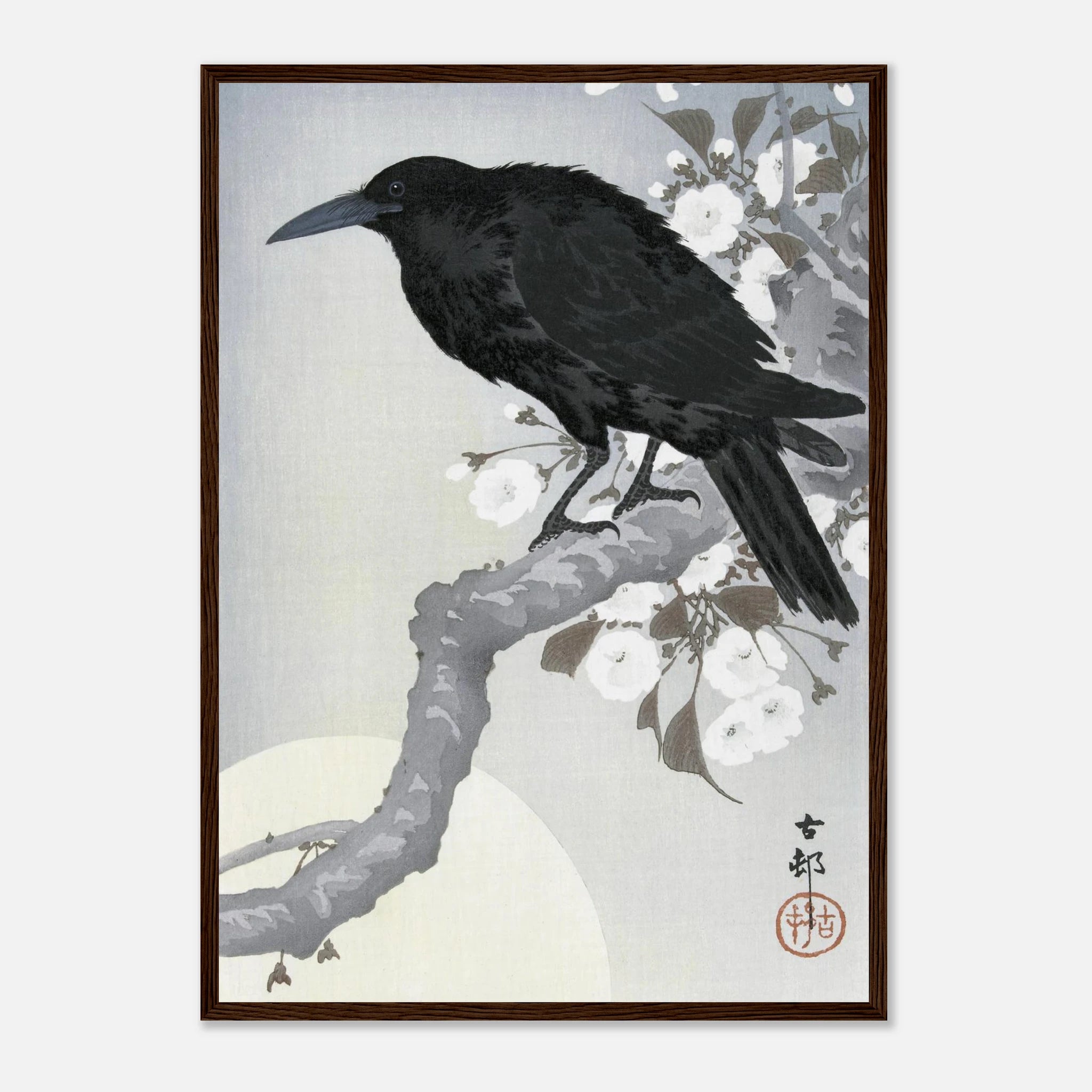 Crow at Full Moon - Art Print Detail 17
