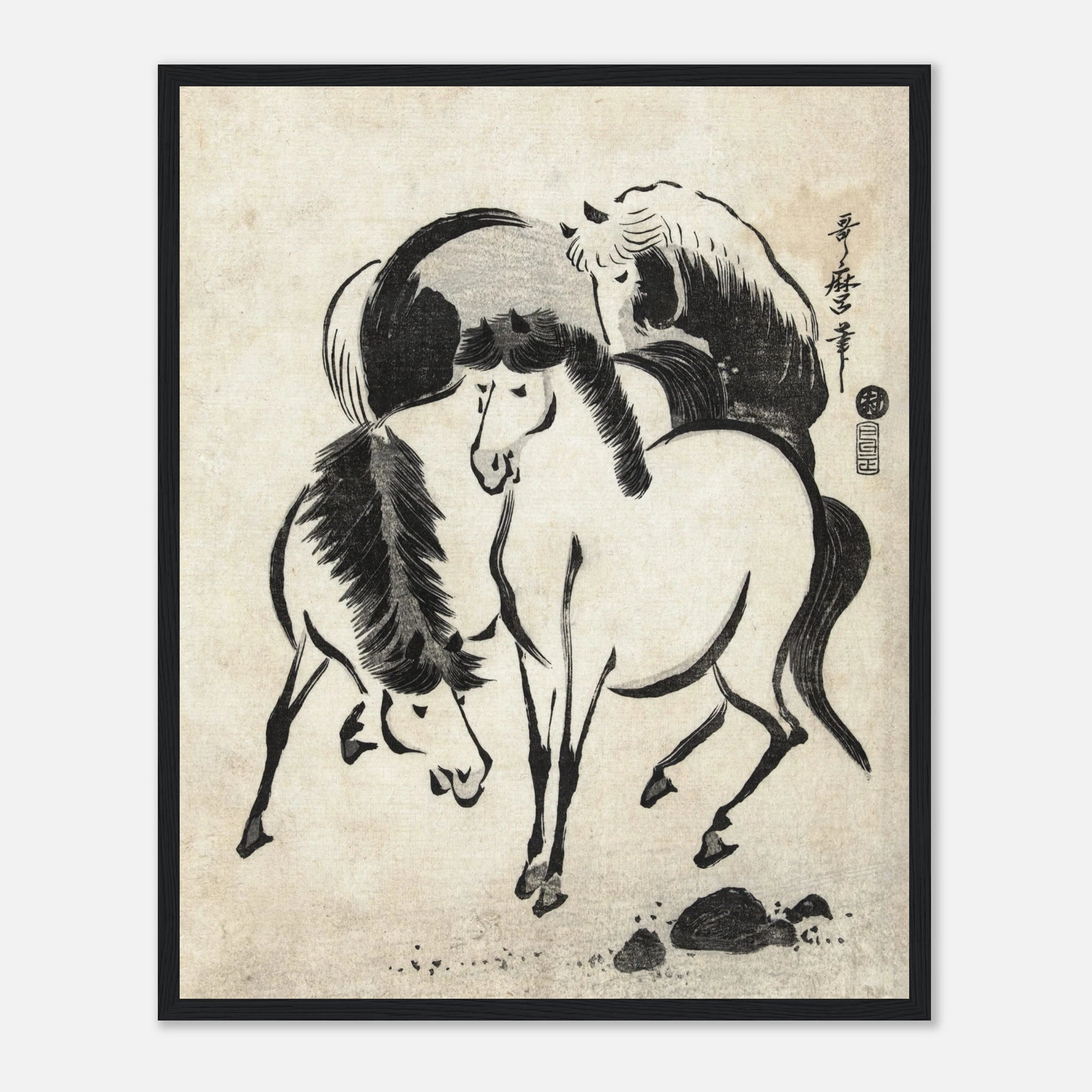 Three Horses - Art Print Detail 14