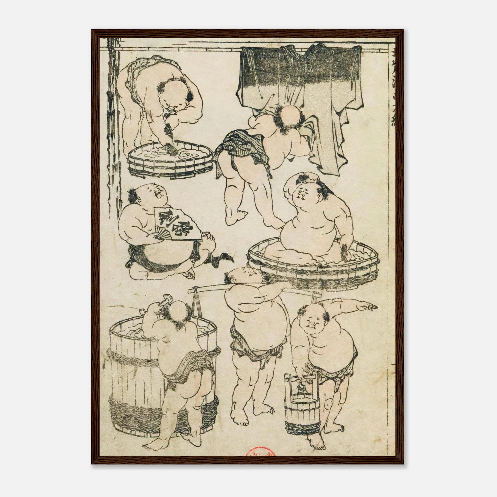 Workers (Hokusai Manga) - Art Print Detail 3