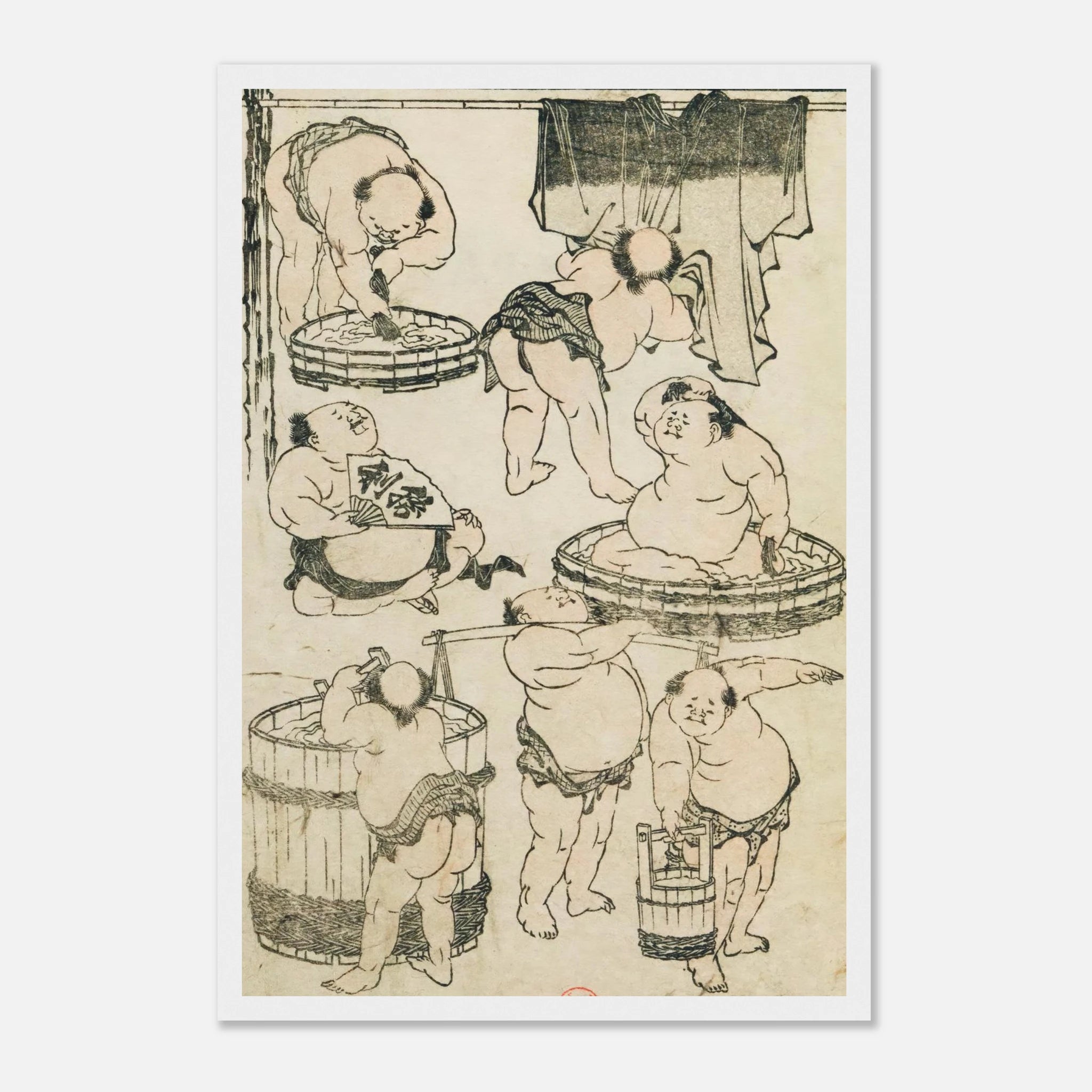 Workers (Hokusai Manga) - Art Print Detail 16