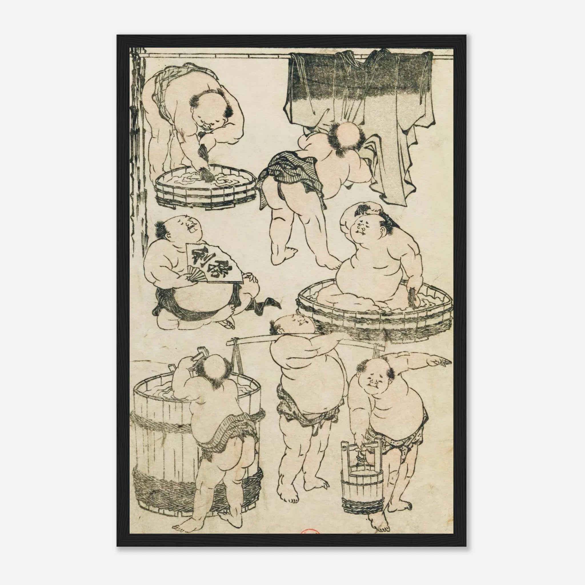 Workers (Hokusai Manga) - Art Print Detail 6