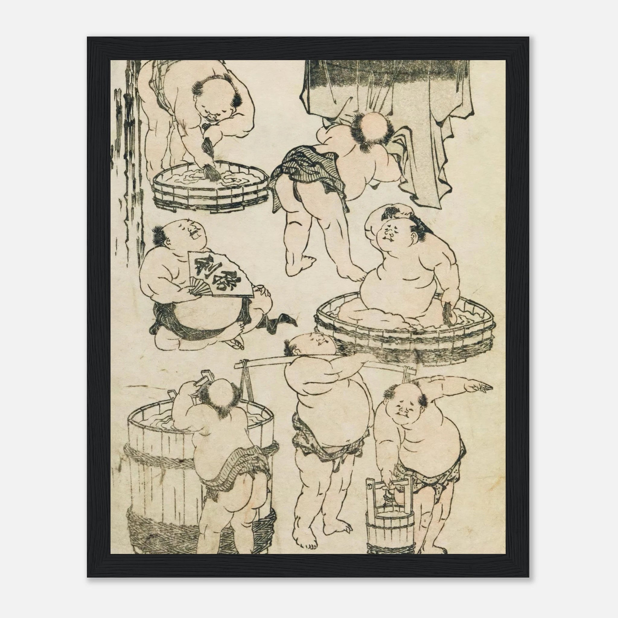 Workers (Hokusai Manga) - Art Print Detail 9