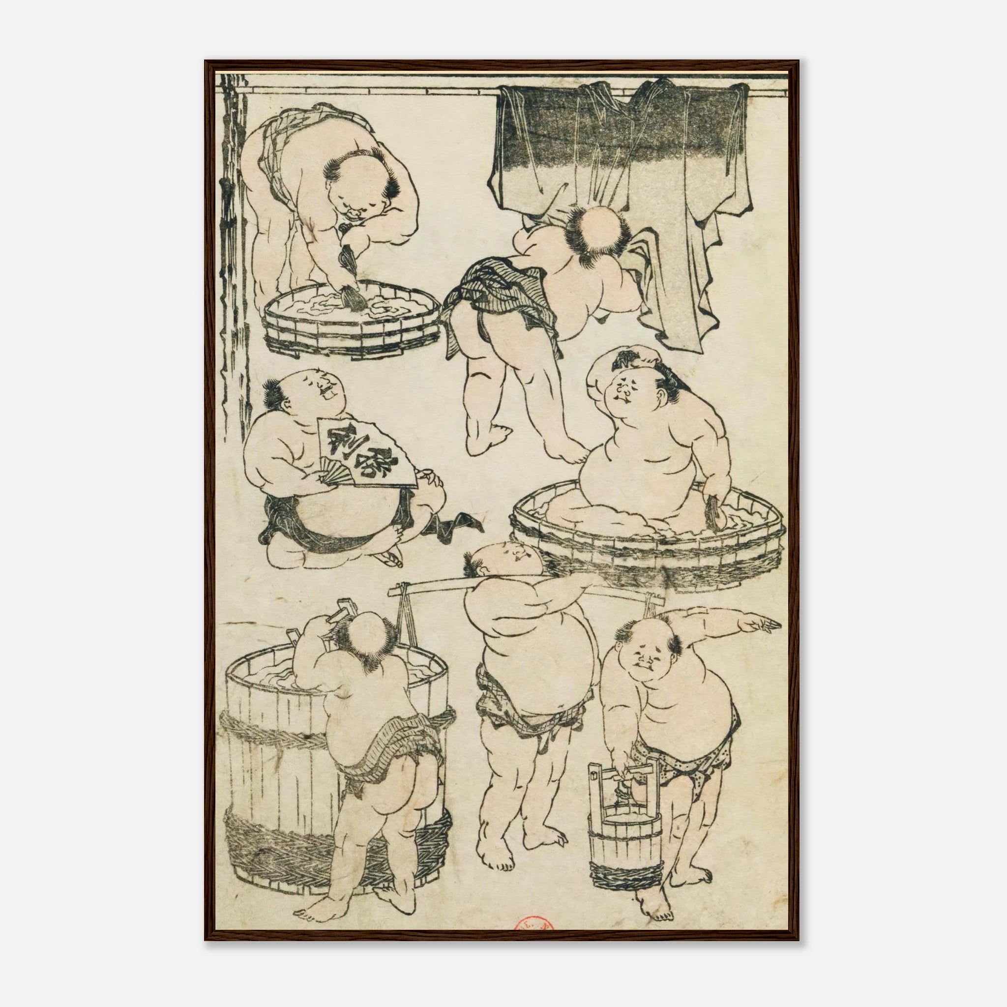 Workers (Hokusai Manga) - Art Print Detail 10