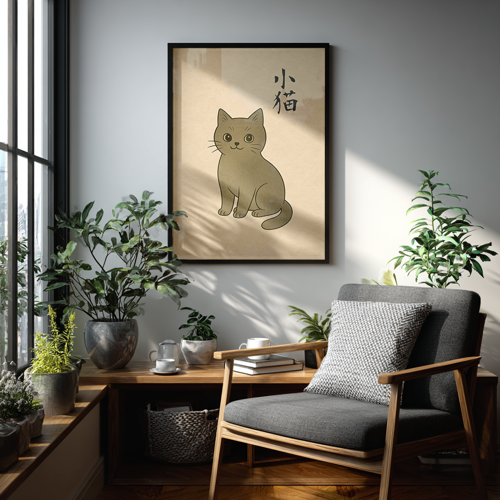 小猫 (Little Kitten) - Art Print Detail 3