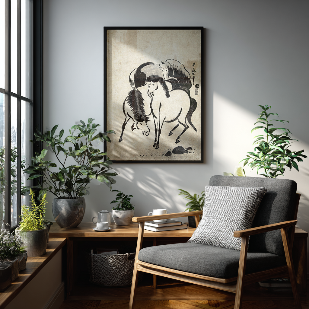 Three Horses - Art Print Detail 3