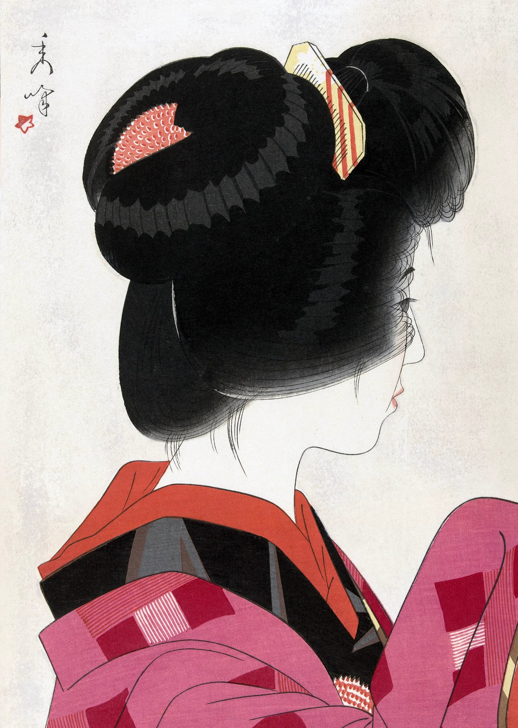 Red Collar - Japanese Art Print