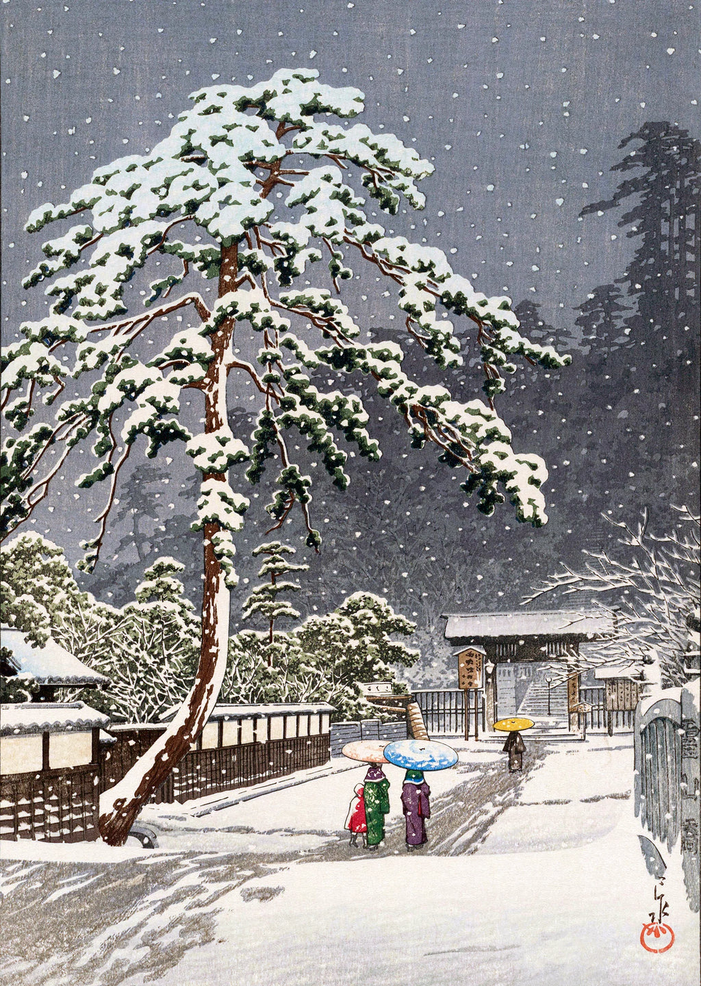 Honmon-ji Temple in Ikegami - Japanese Art Print
