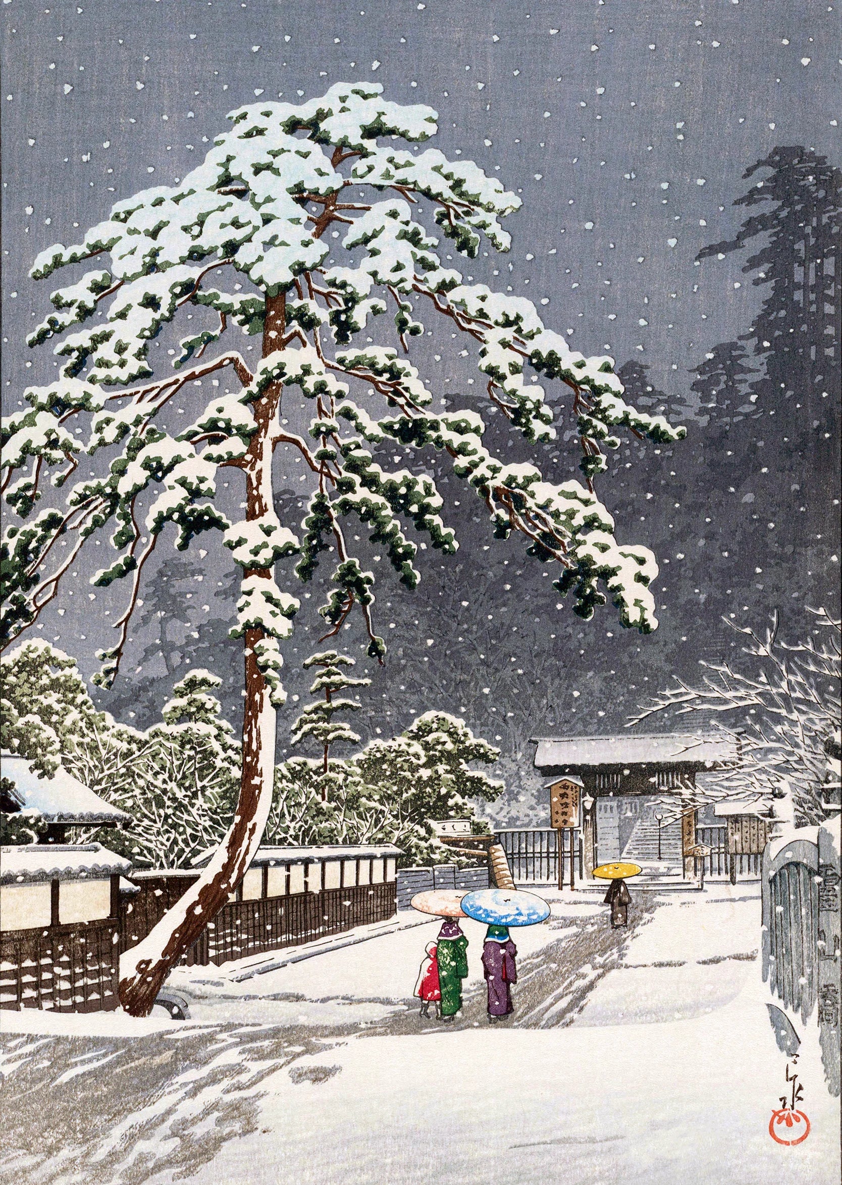 Honmon-ji Temple in Ikegami - Japanese Art Print