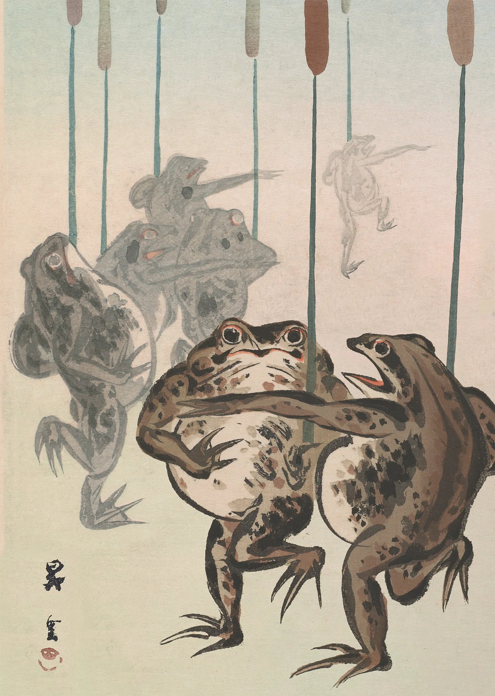 Frog Procession - Japanese Art Print