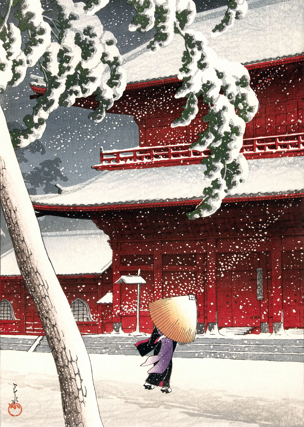 Zōjō-ji Temple in Shiba - Japanese Art Print