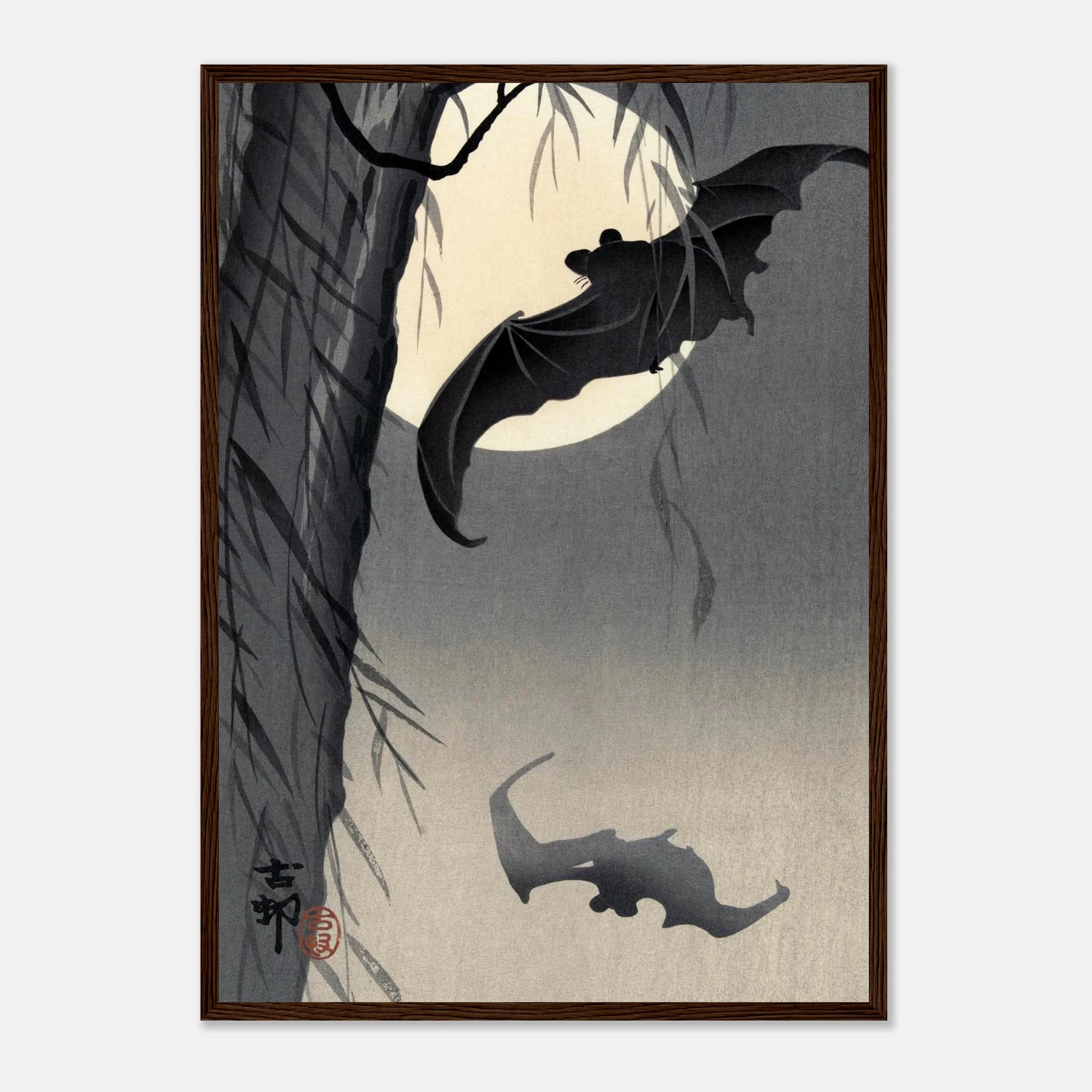 Two Bats at Full Moon - Art Print Detail 17