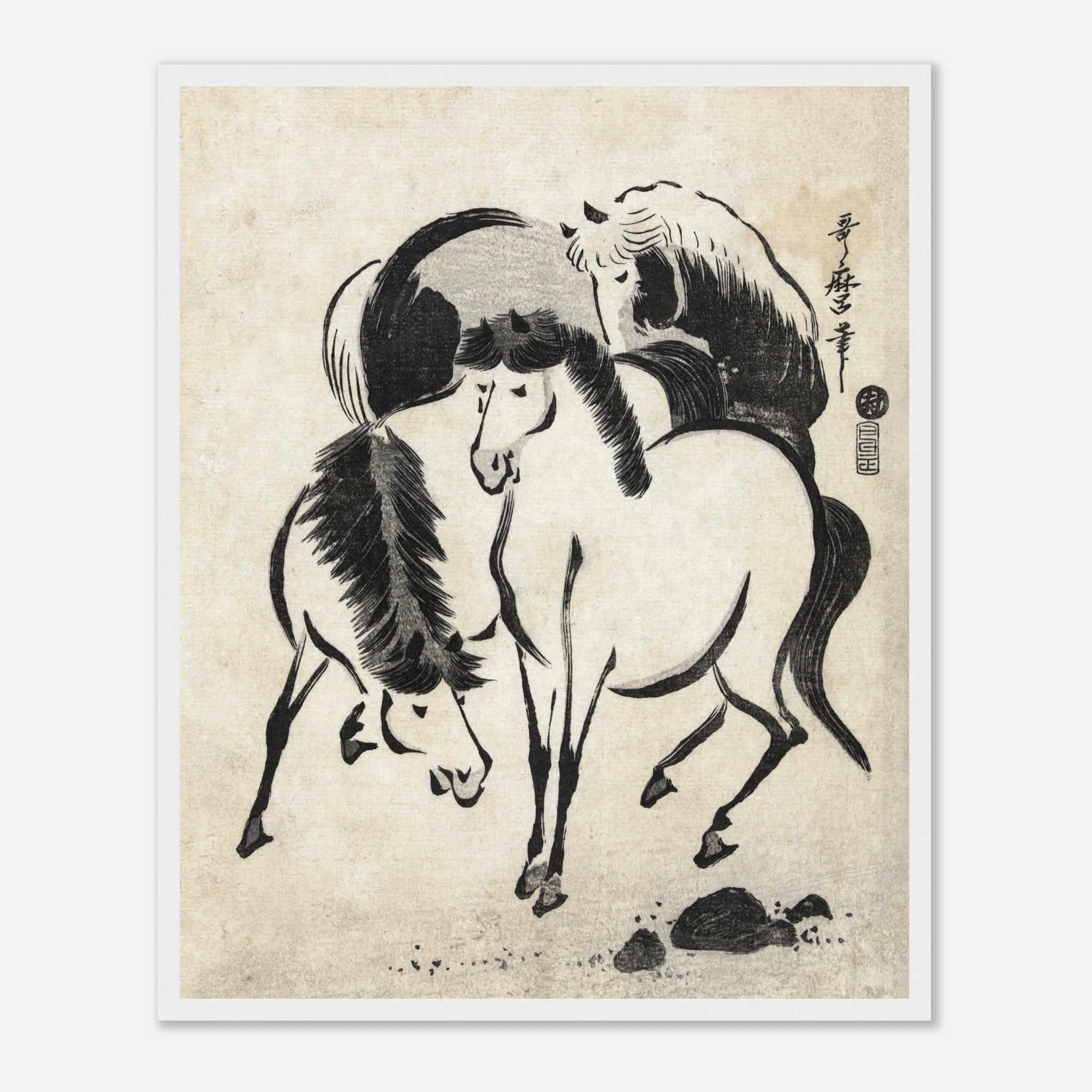 Three Horses - Art Print Detail 6