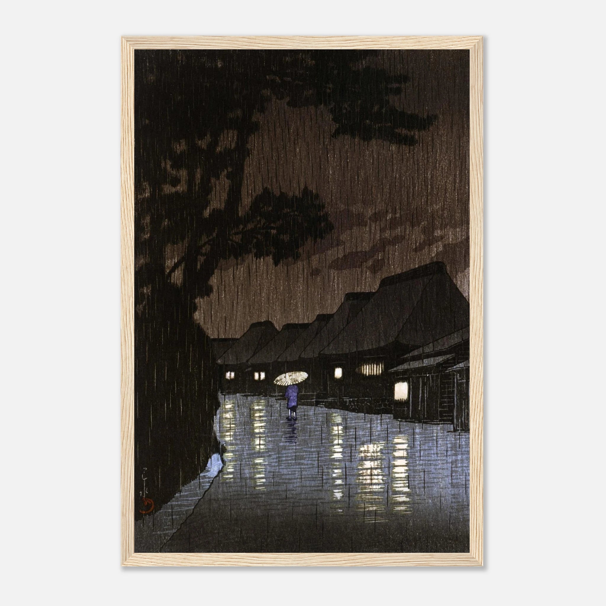 Rain at Maekawa in Sagami Province - Art Print Detail 18