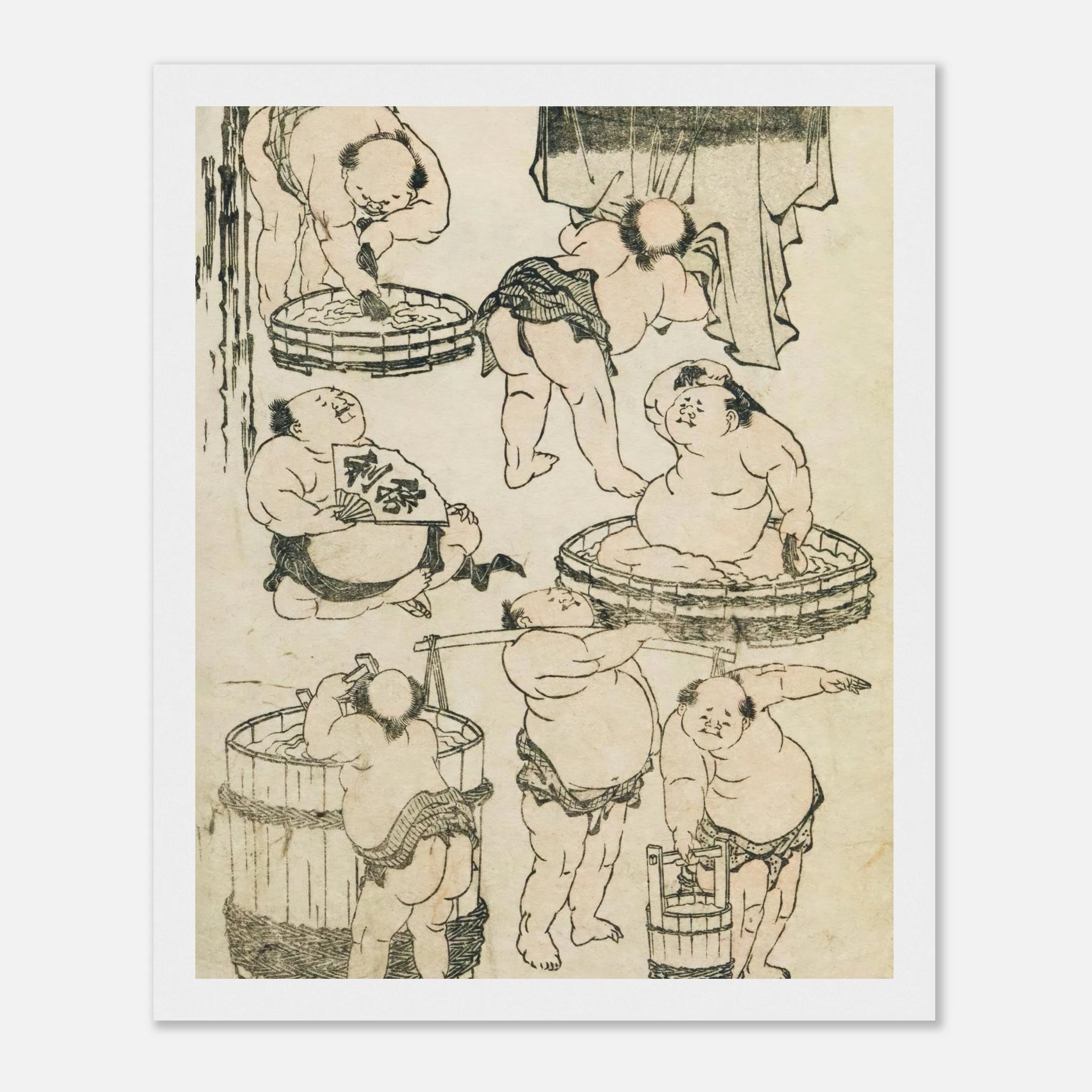 Workers (Hokusai Manga) - Japanese Art Print
