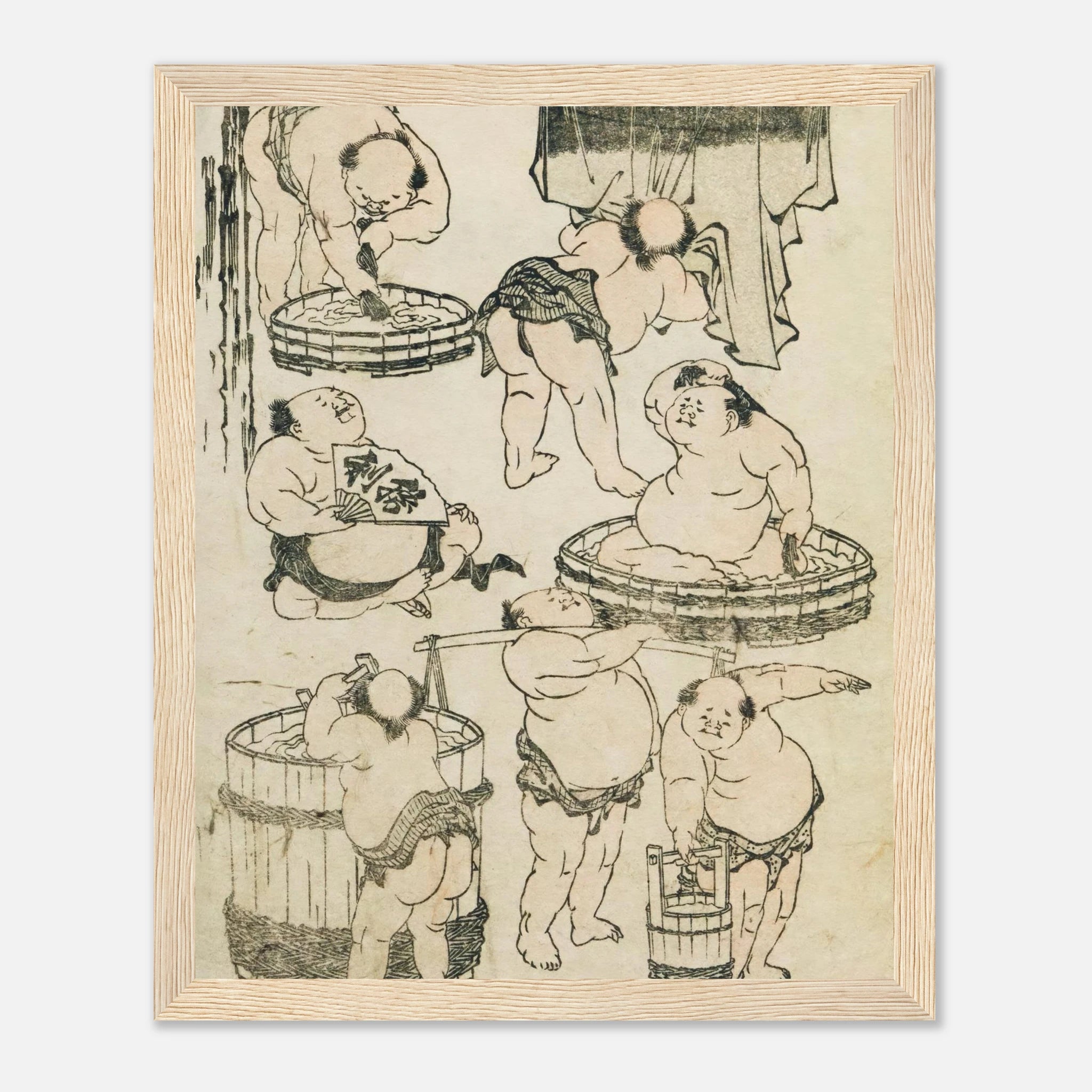 Workers (Hokusai Manga) - Art Print Detail 15