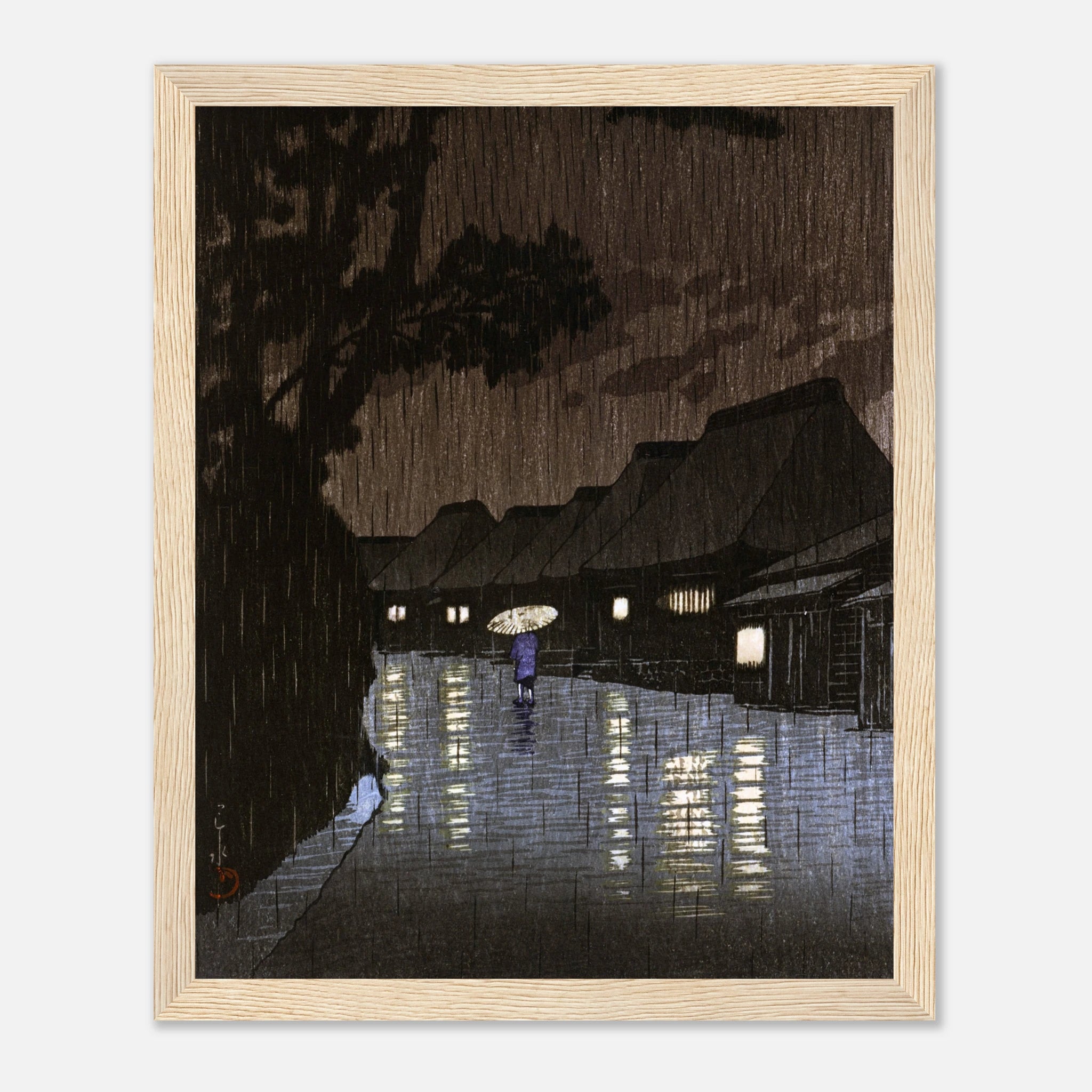 Rain at Maekawa in Sagami Province - Art Print Detail 19