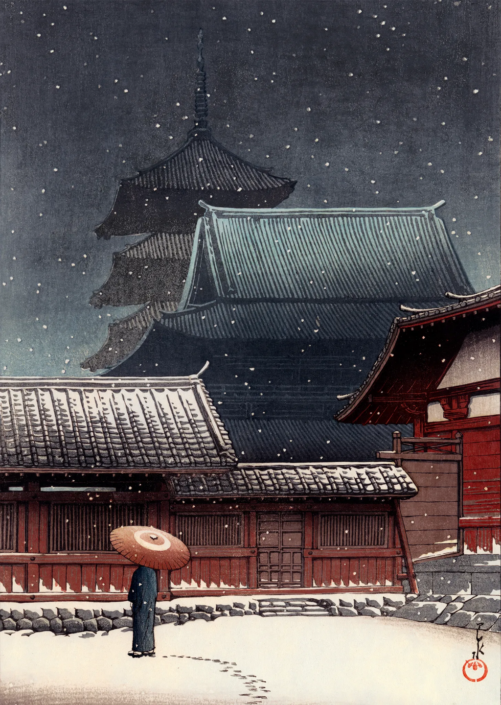 Tenno-ji Temple in Osaka - Japanese Art Print