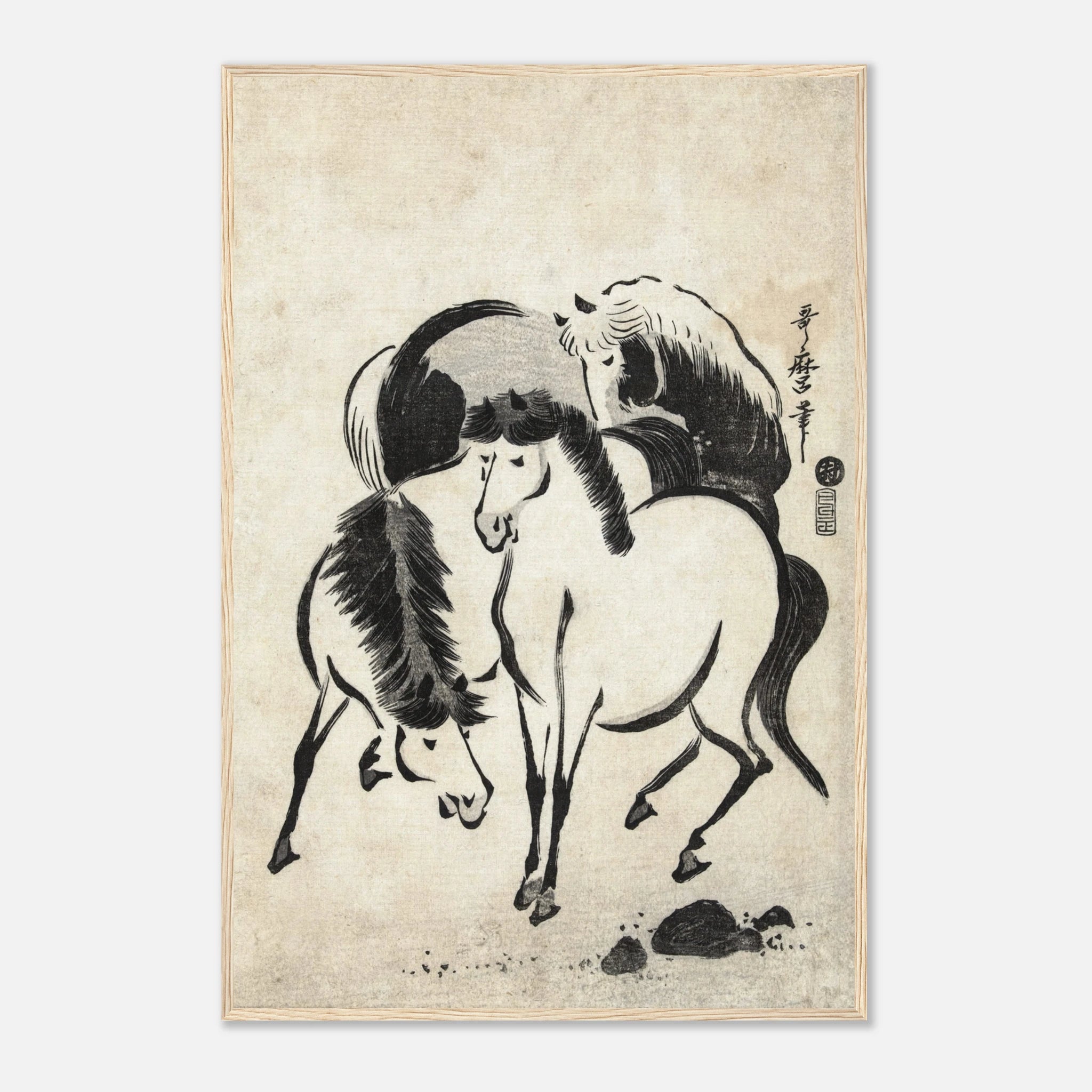 Three Horses - Art Print Detail 4