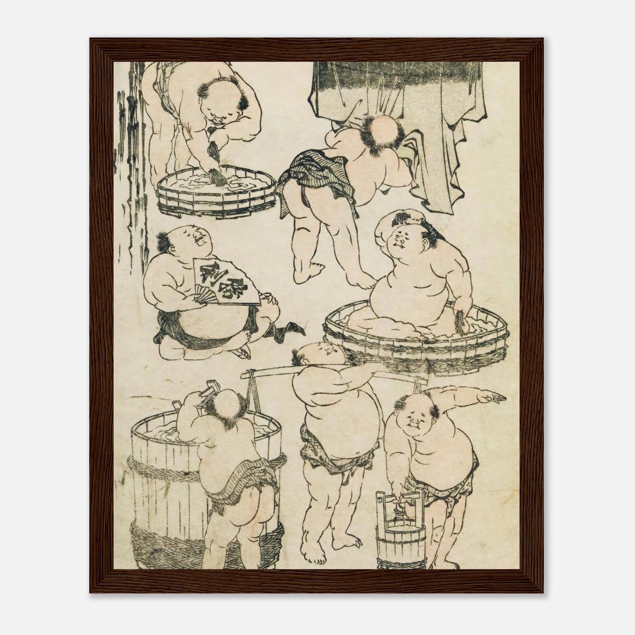 Workers (Hokusai Manga) - Art Print Detail 12