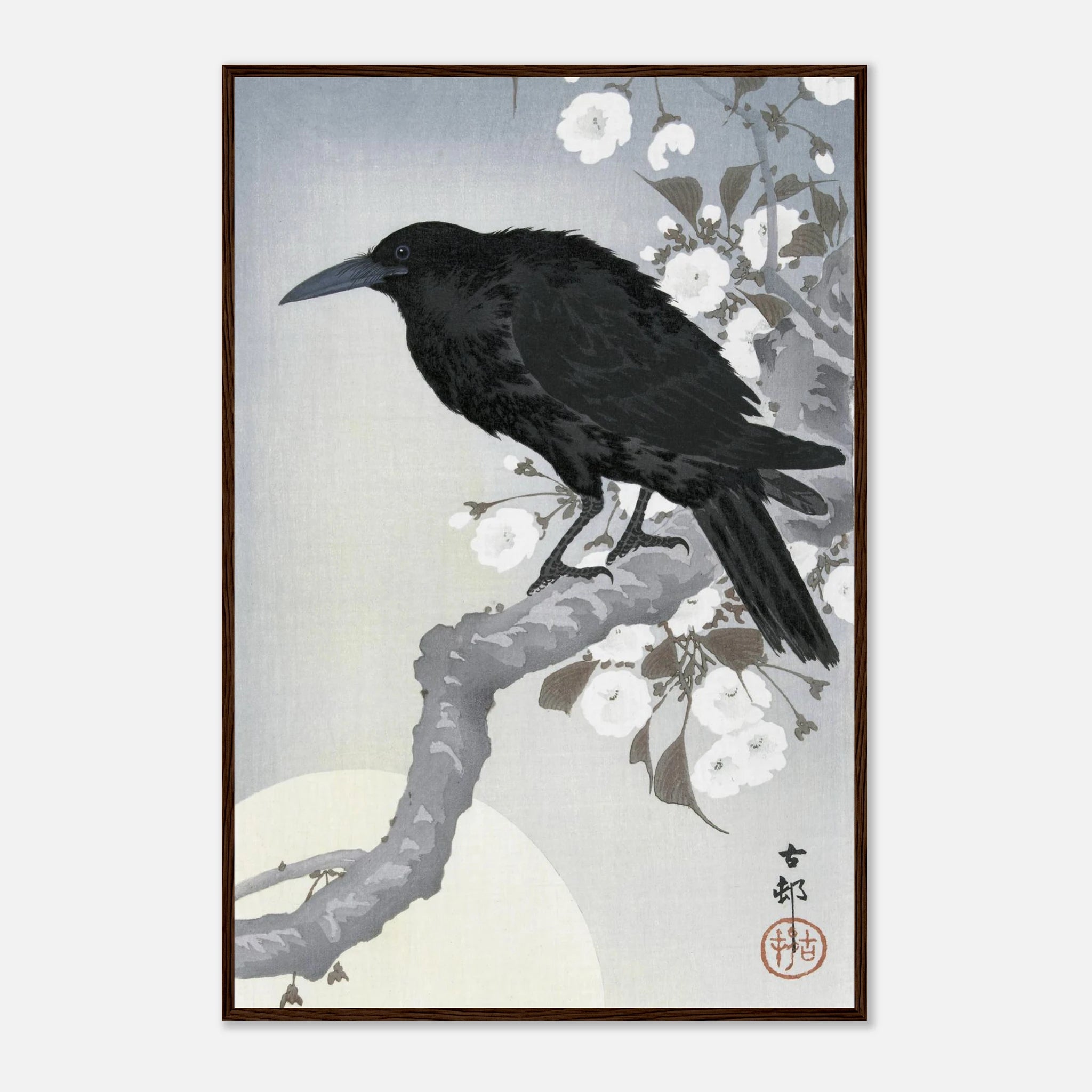 Crow at Full Moon - Art Print Detail 16