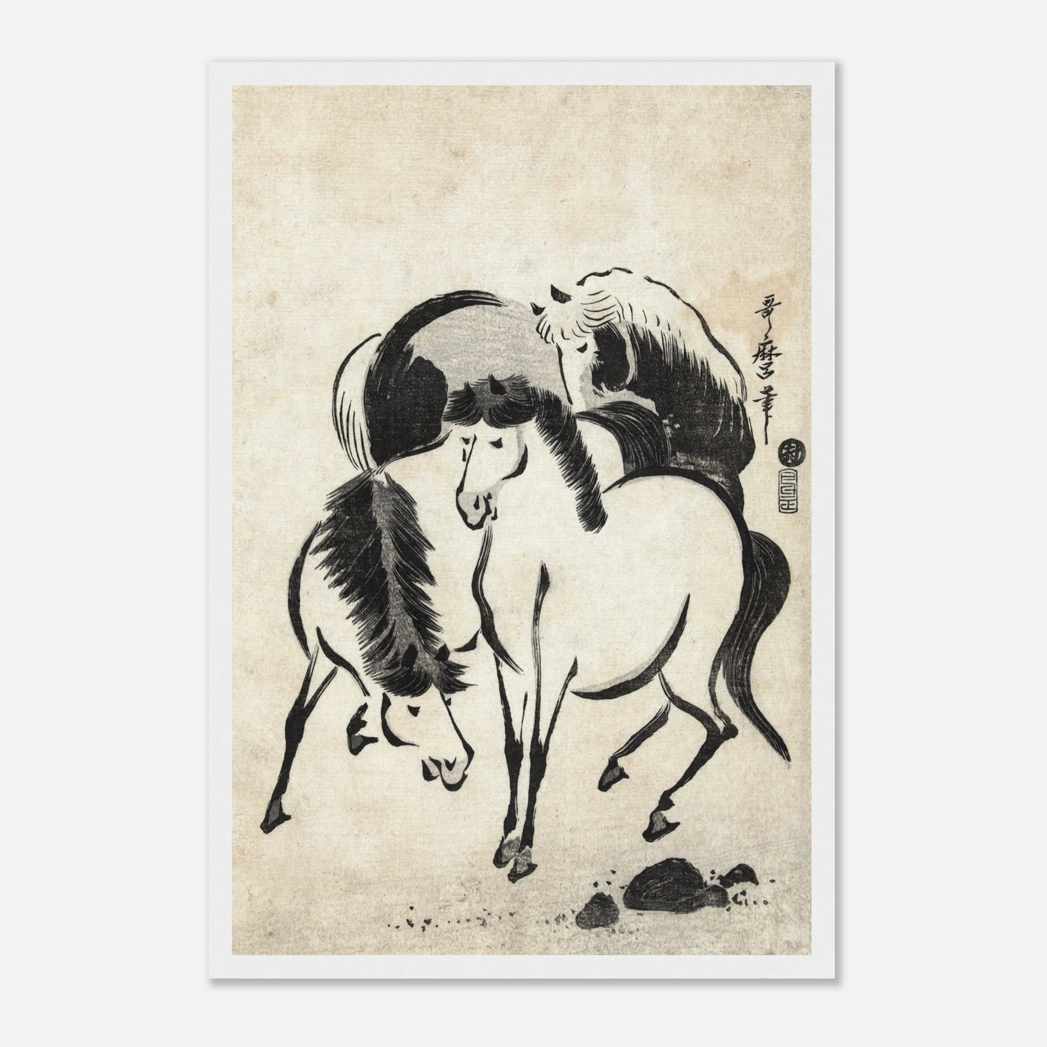 Three Horses - Art Print Detail 12