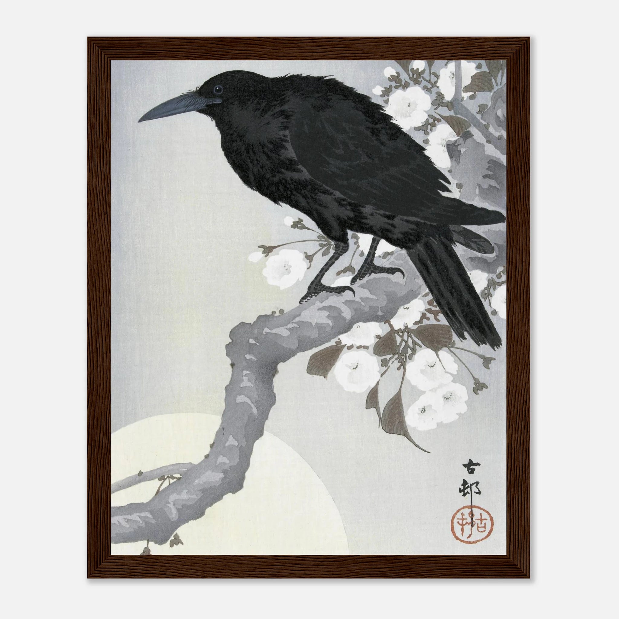 Crow at Full Moon - Art Print Detail 3