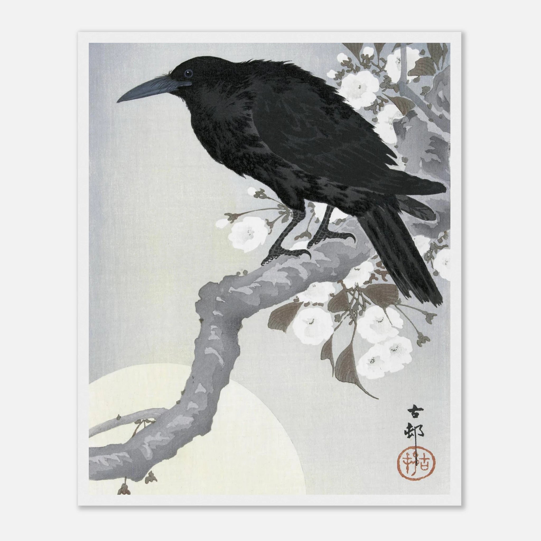 Crow at Full Moon - Art Print Detail 18