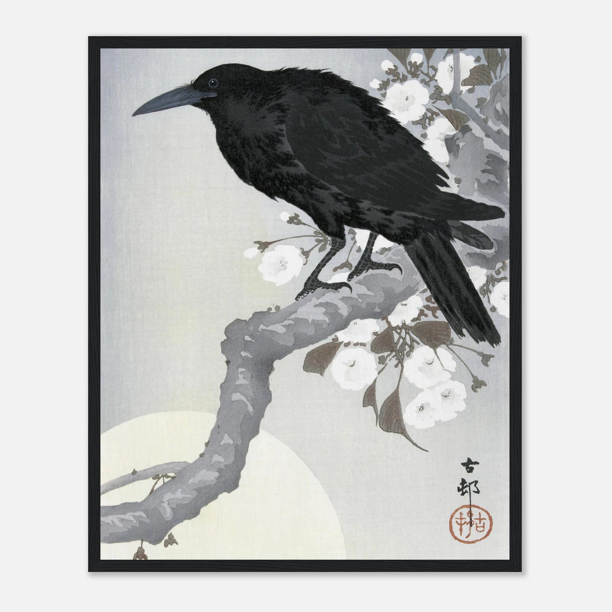Crow at Full Moon - Art Print Detail 20
