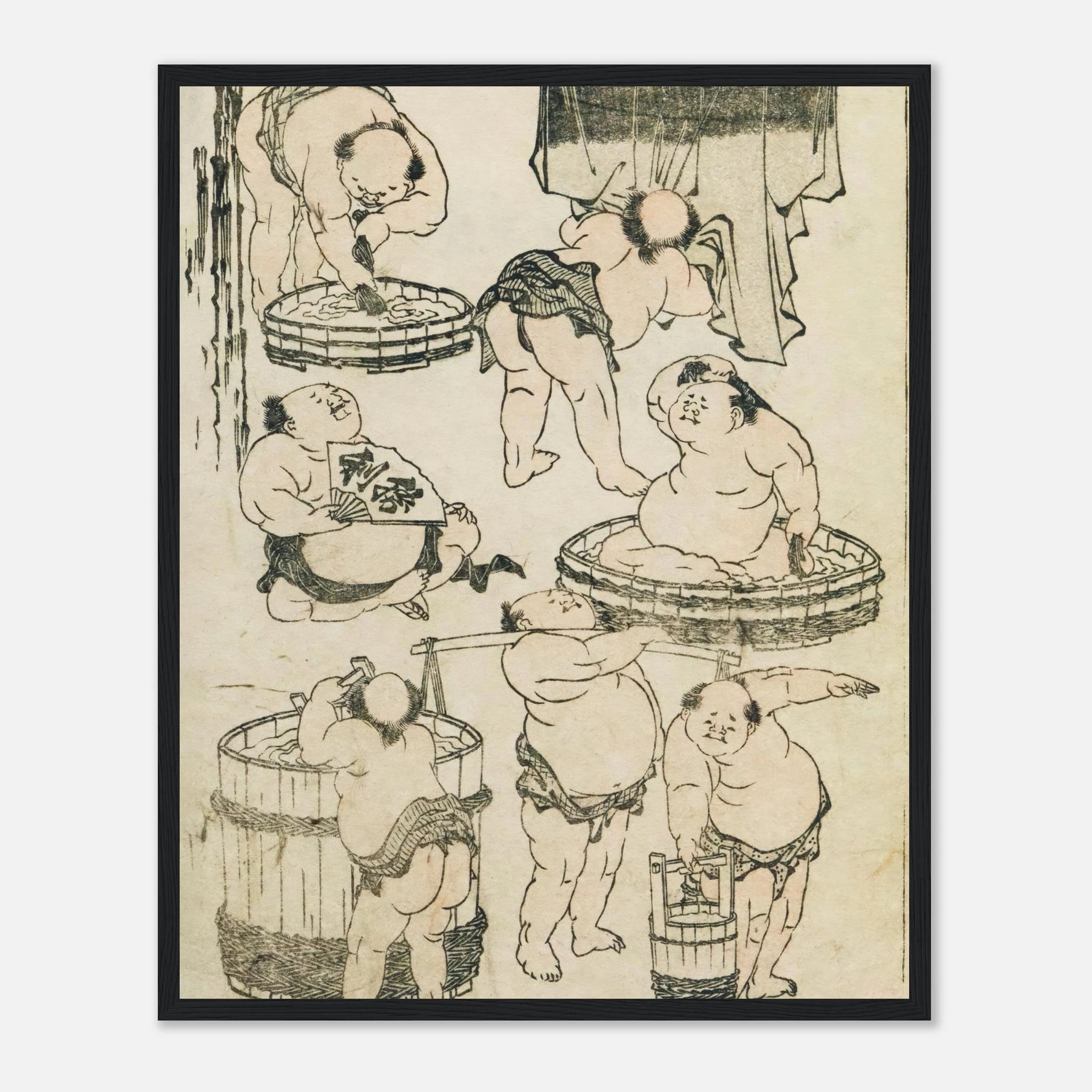 Workers (Hokusai Manga) - Art Print Detail 5