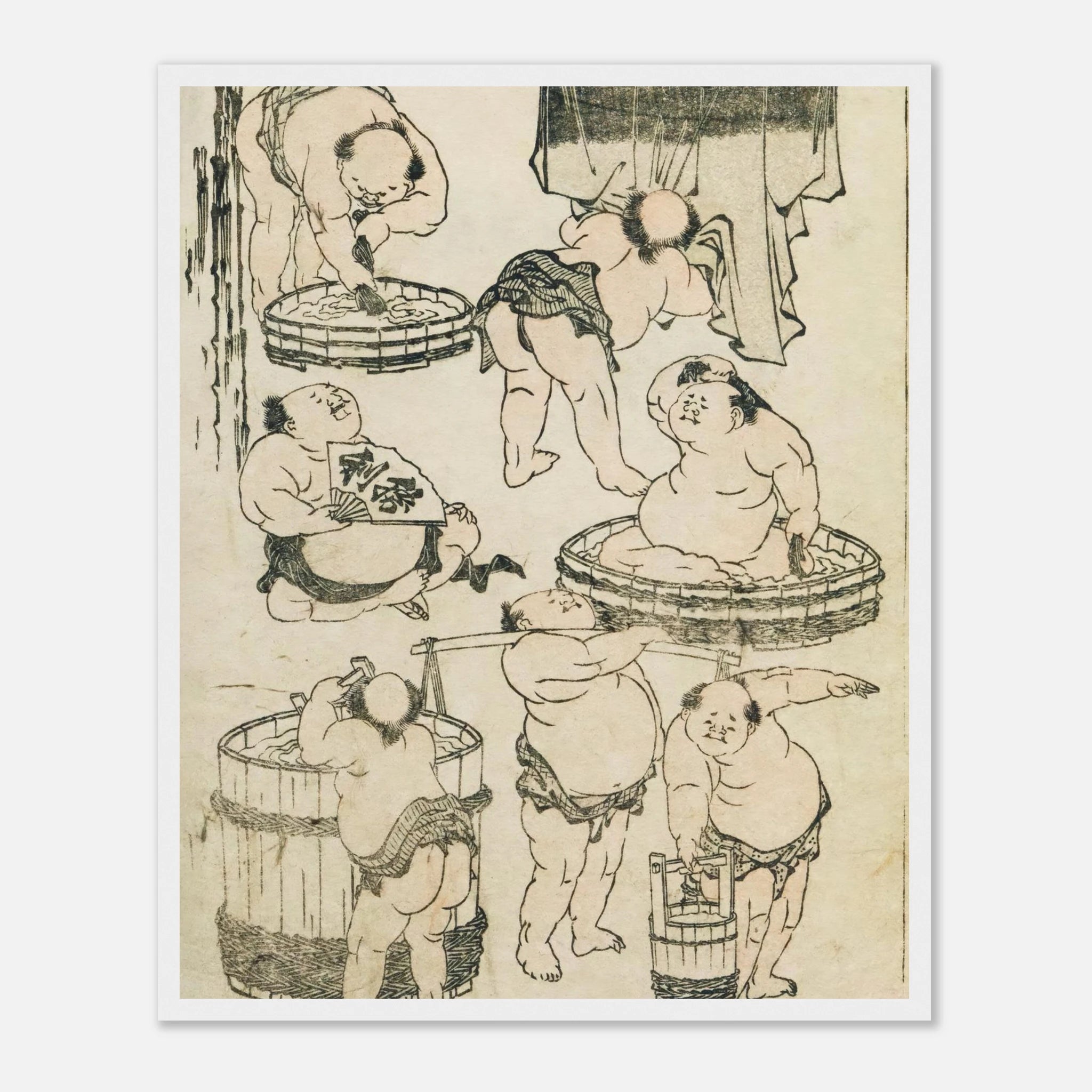 Workers (Hokusai Manga) - Art Print Detail 19